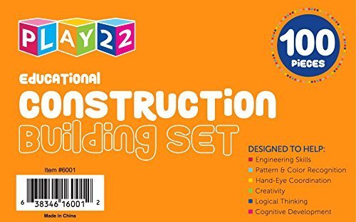 Play22 100-Piece STEM Building Blocks for Kids Ages 3-10 | Educational Construction Toy Set with Storage Box | Creative Learning Toys for Boys & Girls | Perfect for Classroom, Birthday Gifts & Indoor Playtime