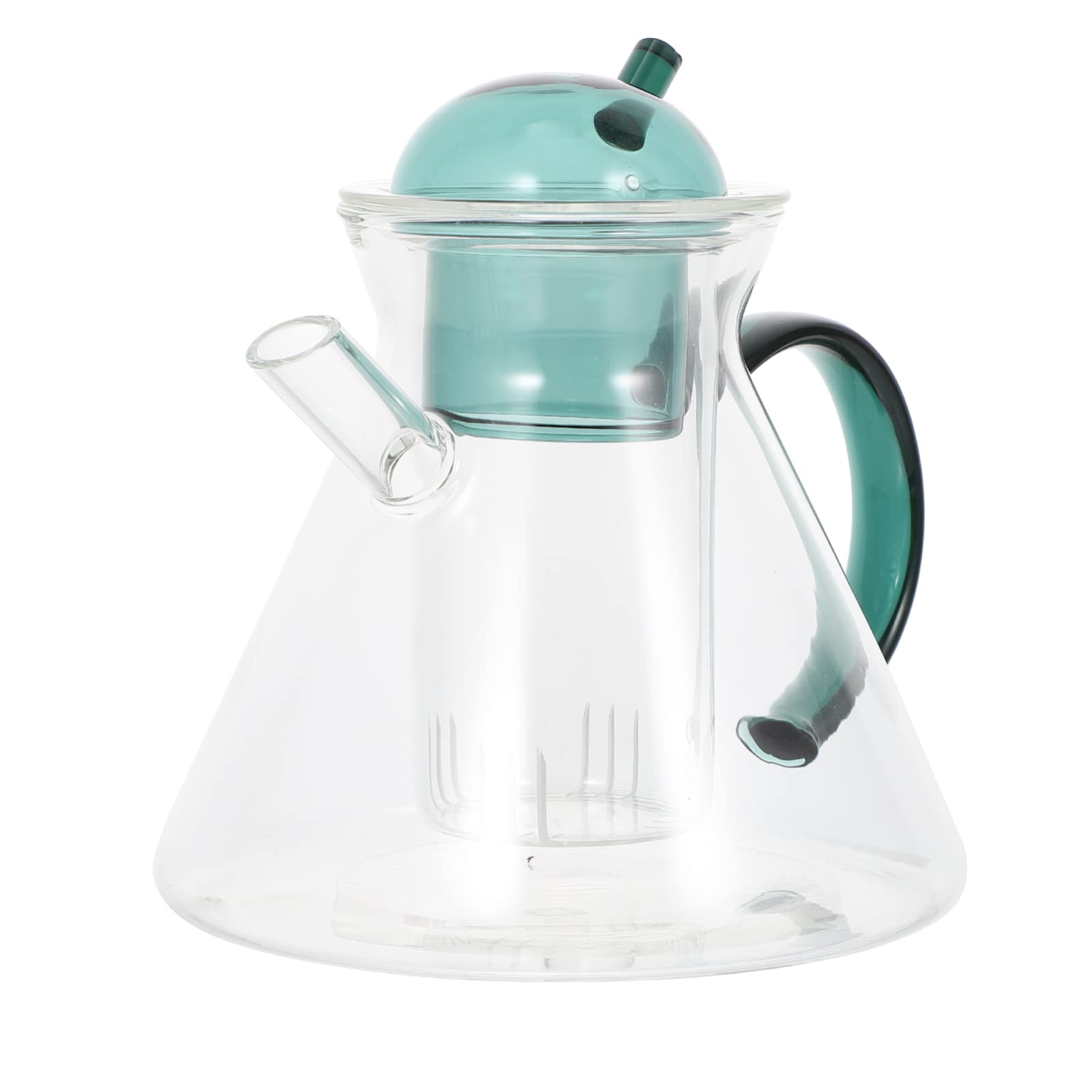OSALADI Borosilicate Glass Coffee & Tea Pot - Stovetop Safe Kettle with Heat-Resistant Glass for Brewing, Storage & Serving - Perfect for Home, Office & Cafe Use (Green)