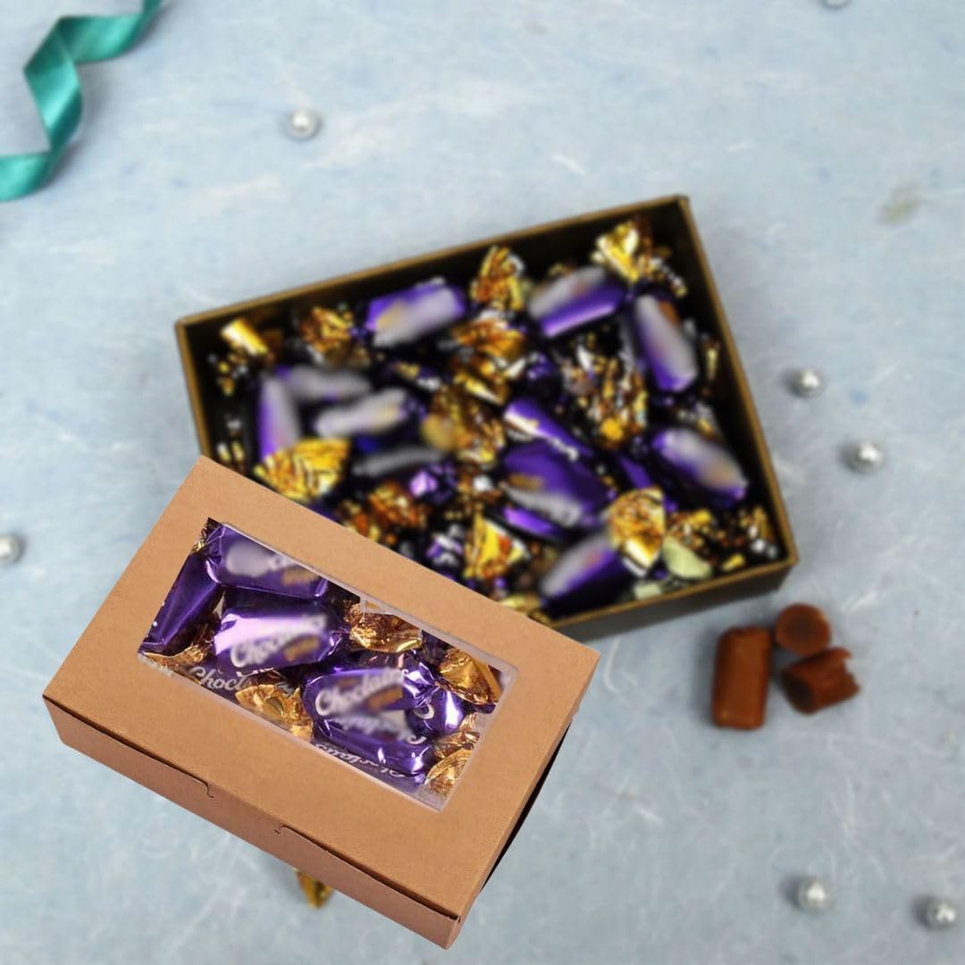 Satyam Kraft 10-Piece Decorative Window Folding Gift Box Set | Premium Sturdy Paper Packaging for Chocolates, Nuts, Wedding Favors & Valentine's Gifts | Easy Assemble Reusable Gift Boxes (10 Pack) | Perfect for Party Favors, Holiday Gifts & Small Present Packaging