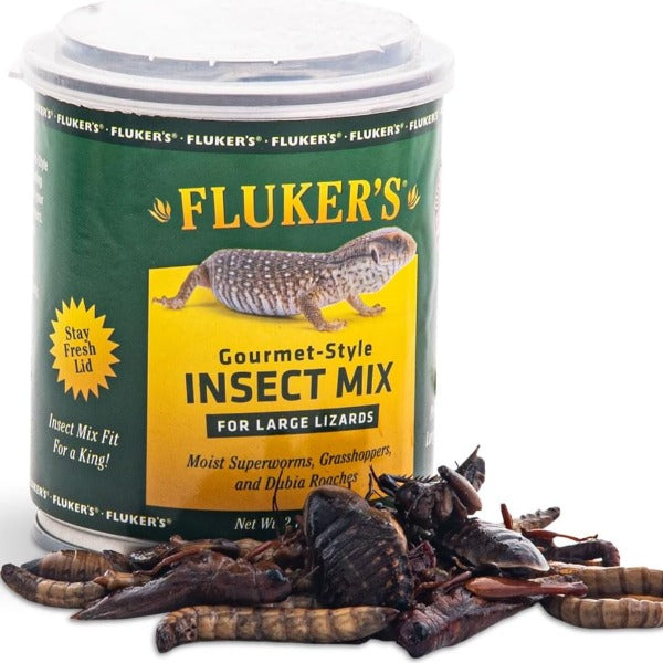 Fluker's Gourmet Canned Mixed Insects for Reptiles - High Protein Food for Bearded Dragons, Geckos & Chameleons - Perfect for Feeding Pets at Home or Zoo Exhibits