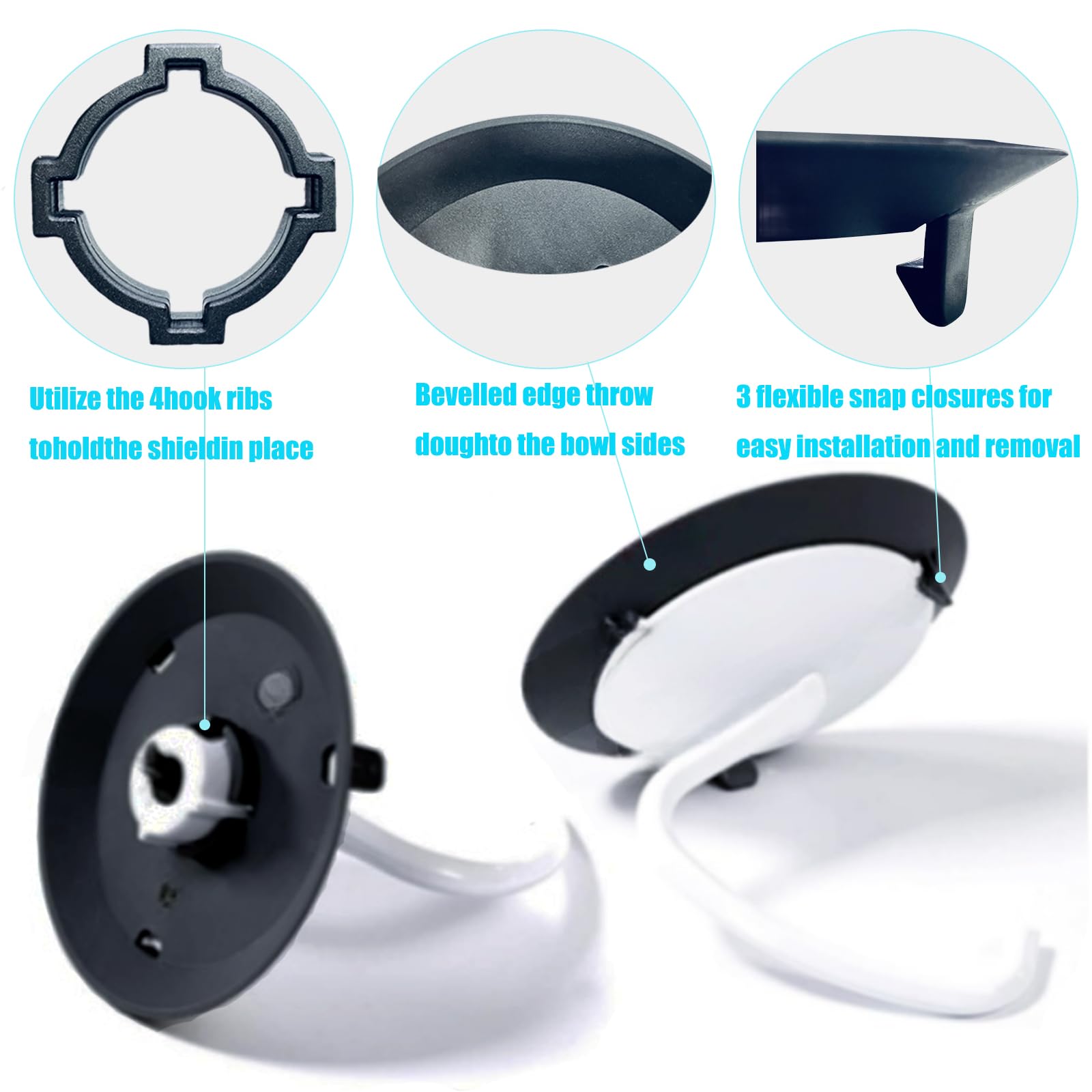 KitchenAid Stand Mixer Dough Hook Shield - Compatible with C-Type Dough Hooks | Dough Mixing Accessory for Baking Bread, Pizza & Pastry Dough