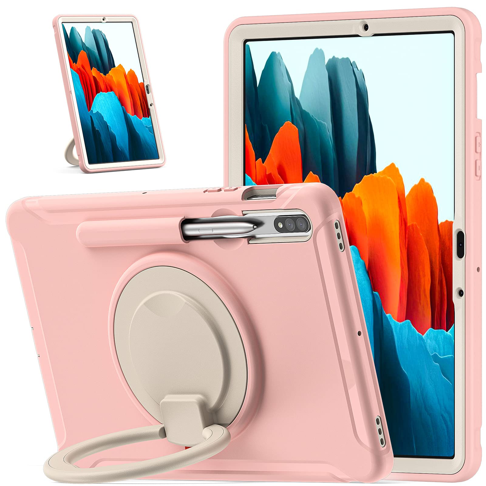 ORIbox Defender Case for Samsung Galaxy Tab S8/S7 11 Inch - Heavy Duty Shockproof Cover with 360° Rotating Ring Stand & Kickstand | Full Body Protection for Drops | Perfect for Work, Travel & Outdoor Use