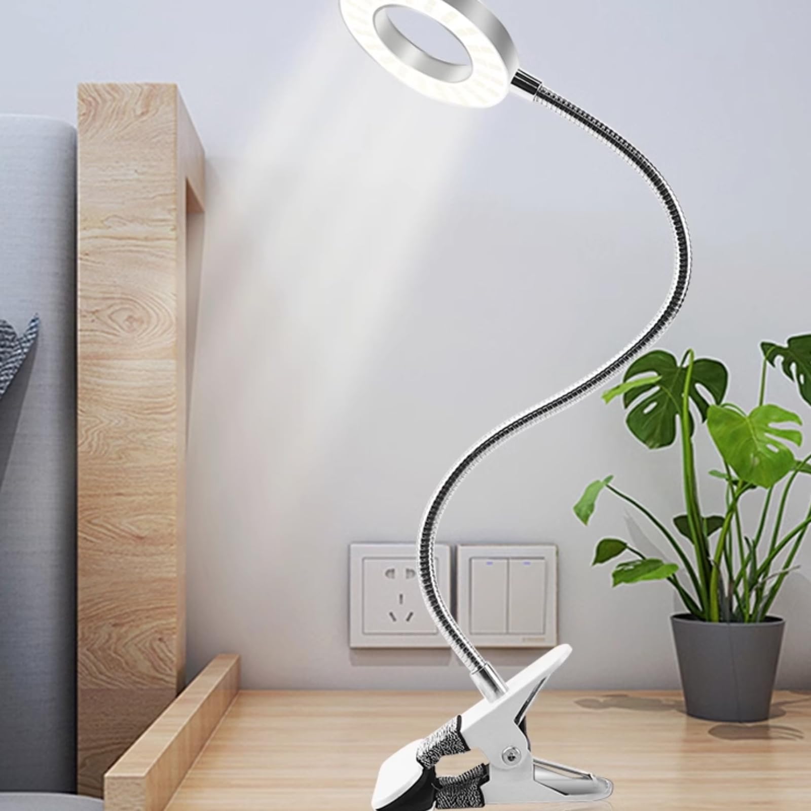 USB Powered LED Desk Lamp with Clip - Adjustable Flexible Gooseneck for Reading, Makeup, Study, and Night Light | Perfect for Home, Office, and Dorm Room