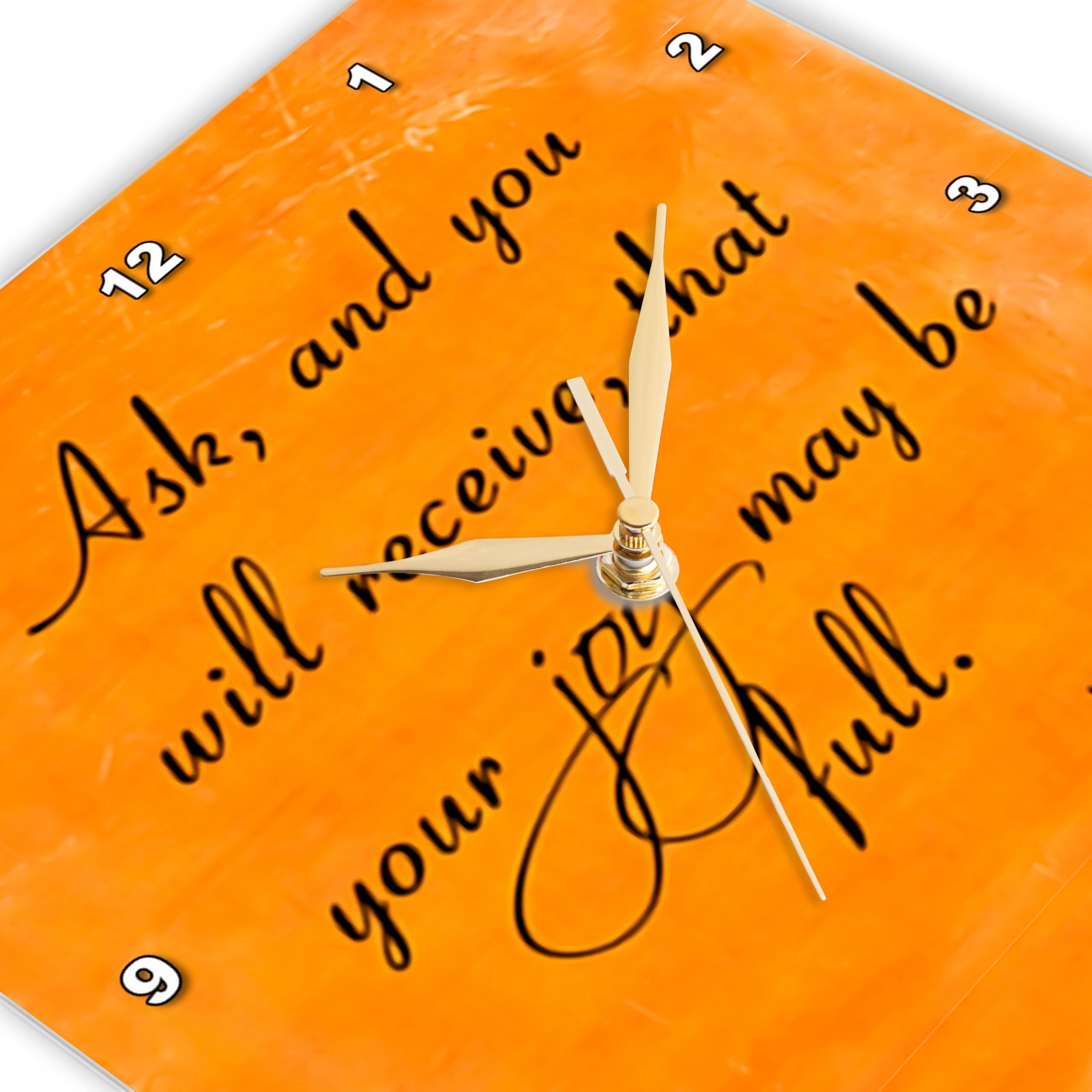 3D Rose John 16:24 Bible Verse Wall Clock - Christian Home Decor
