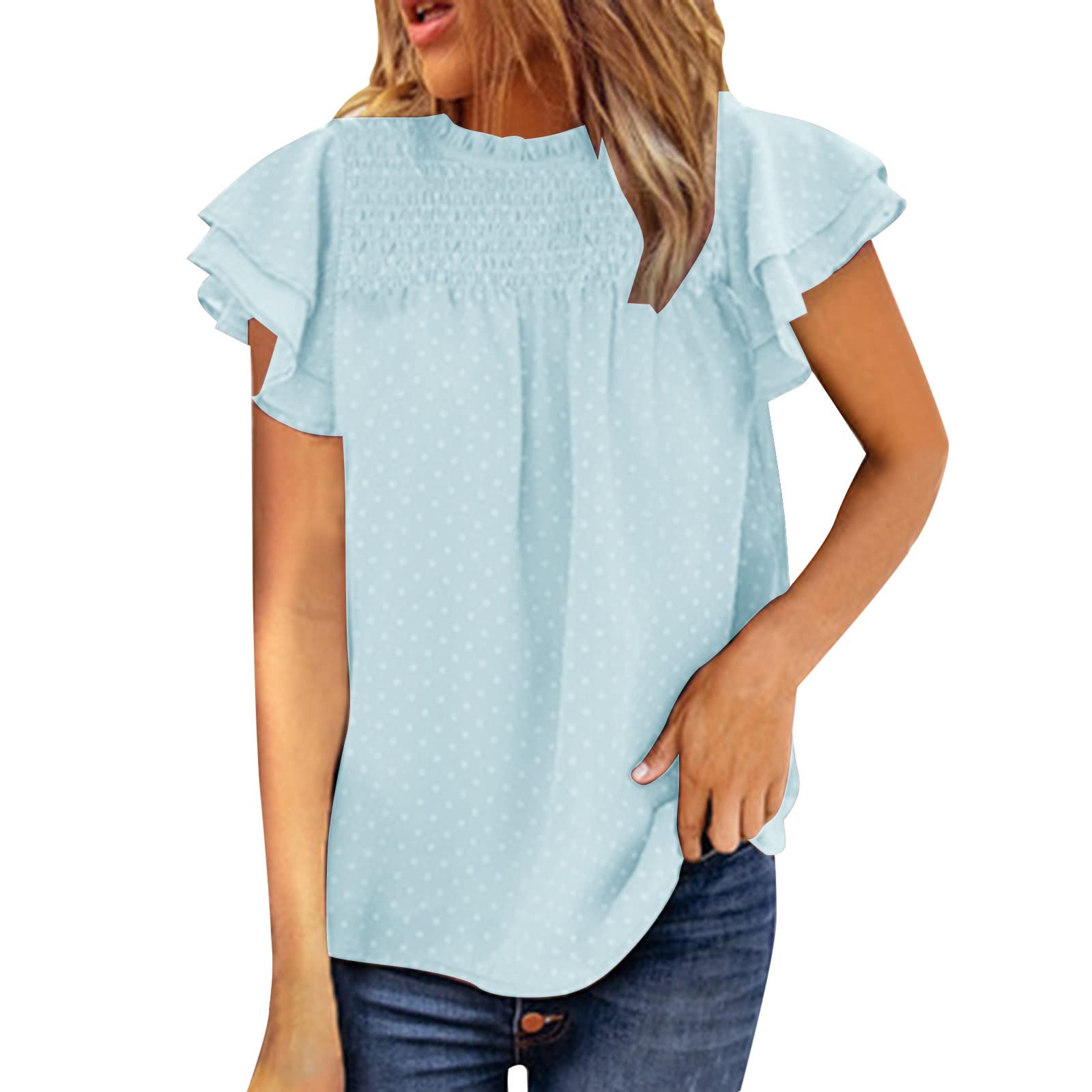 Women's Round Neck Short Sleeve T-Shirt - Soft Cotton Casual Top for Everyday Wear | Summer Essential | Under $5 Clearance Sale | Perfect for Work, Gym & Weekend Outfits