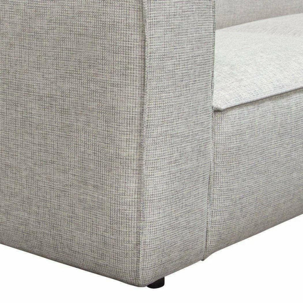 2-Piece Beige Low Back Modular Sofa Set in Barley Fabric - Modern Sectional Couch for Living Room, Lounge & Small Spaces