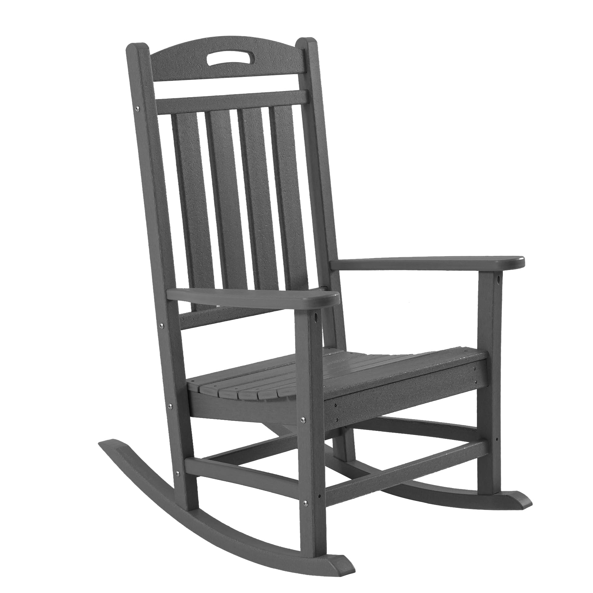 Premium HDPE Outdoor Rocking Chair - All-Weather High Back Patio Rocker for Deck, Porch, Garden & Indoor Use - Comfortable Lawn Chair for Backyard Relaxation (Slate Gray) - Perfect for Reading, Sunbathing & Enjoying Nature