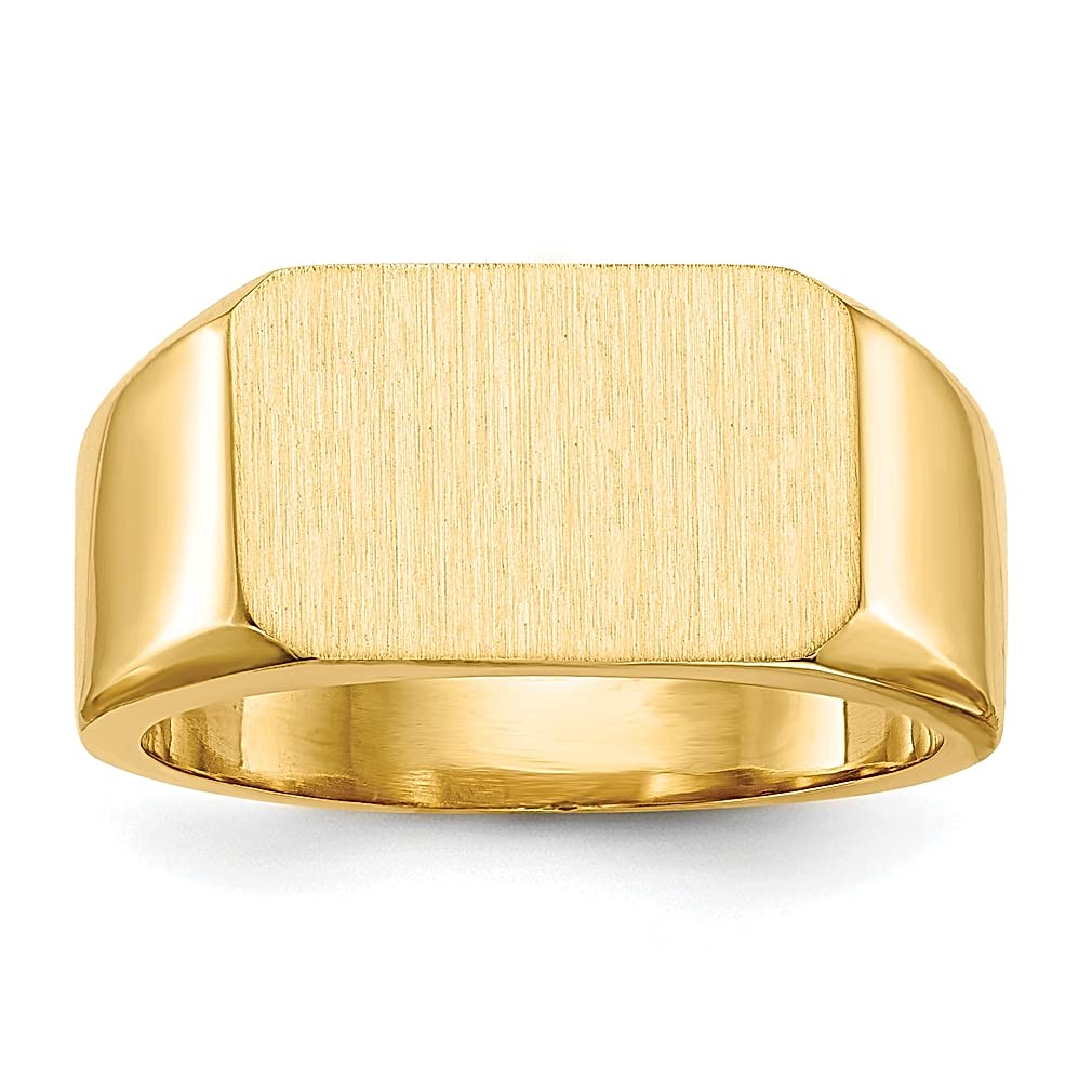 14K Yellow Gold Men's Signet Ring - Classic Luxury Jewelry for Men, Gifts for Him, Dad, Husband - Perfect for Weddings, Anniversaries & Special Occasions