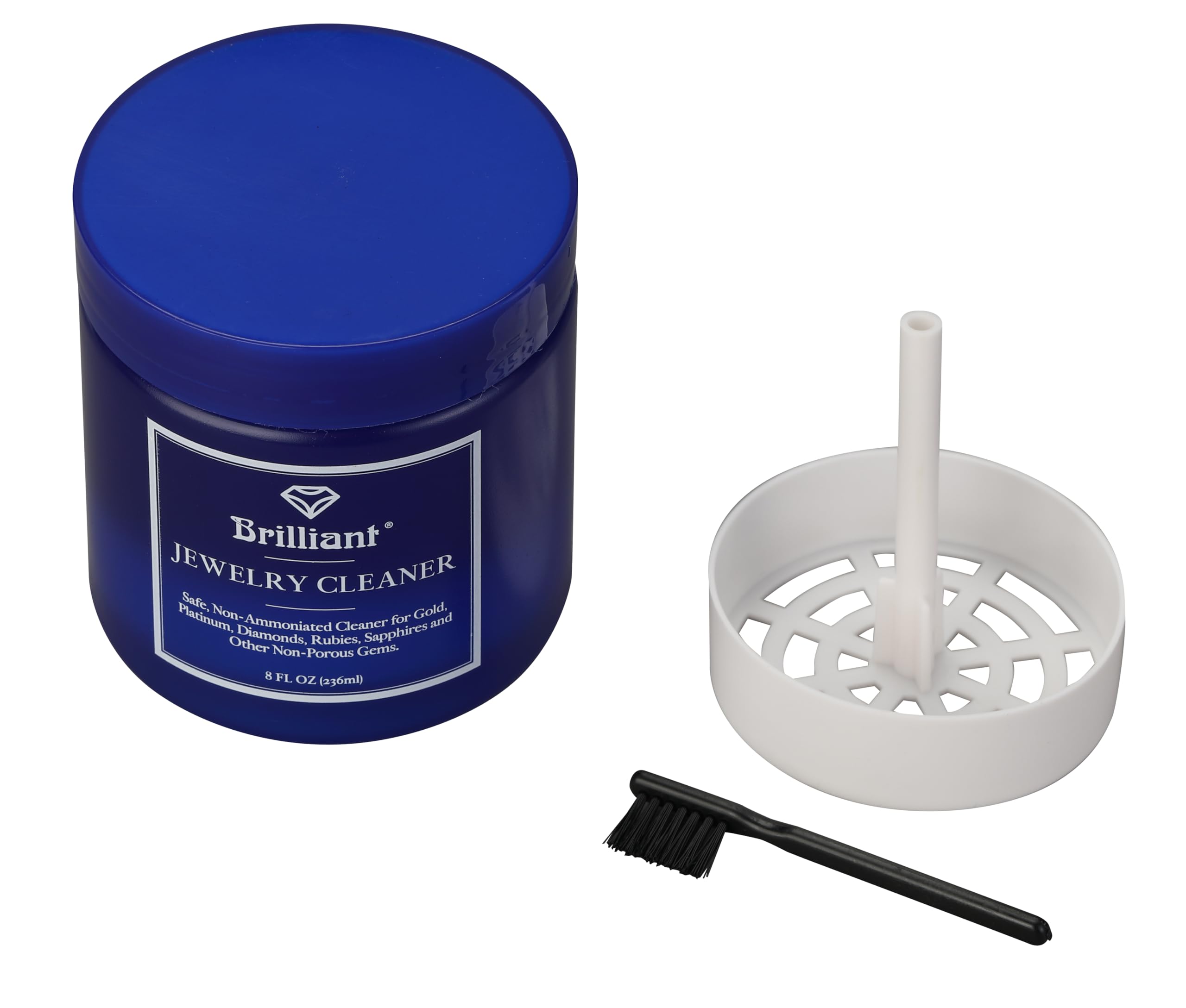 Brilliant Jewelry Cleaner Solution - Professional Blue Liquid for Cleaning Rings, Necklaces & Earrings - Perfect for Home Use & Jewelry Care
