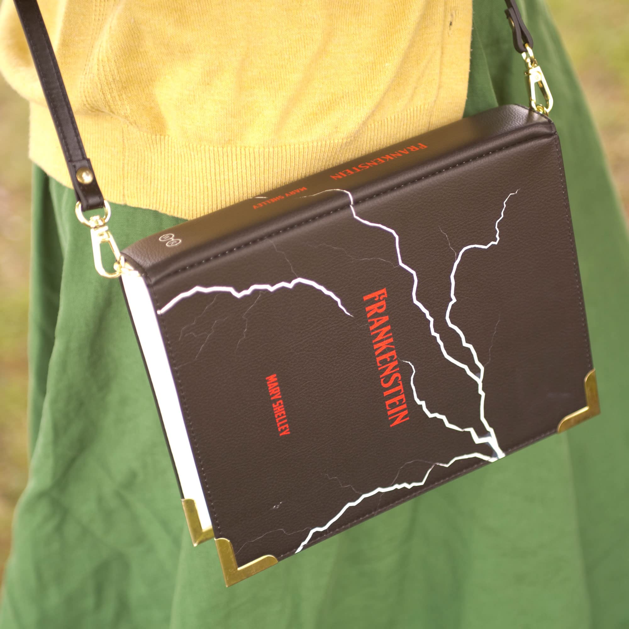 Frankenstein Vegan Leather Crossbody Purse for Book Lovers - Large Capacity Handbag for Reading, Travel & Daily Use