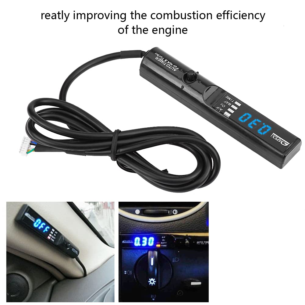 Universal 12V Auto Turbo Timer with Digital LED Display - Black & Red Control Unit for Modified Vehicles | Perfect for Parking Time Delay & Engine Protection