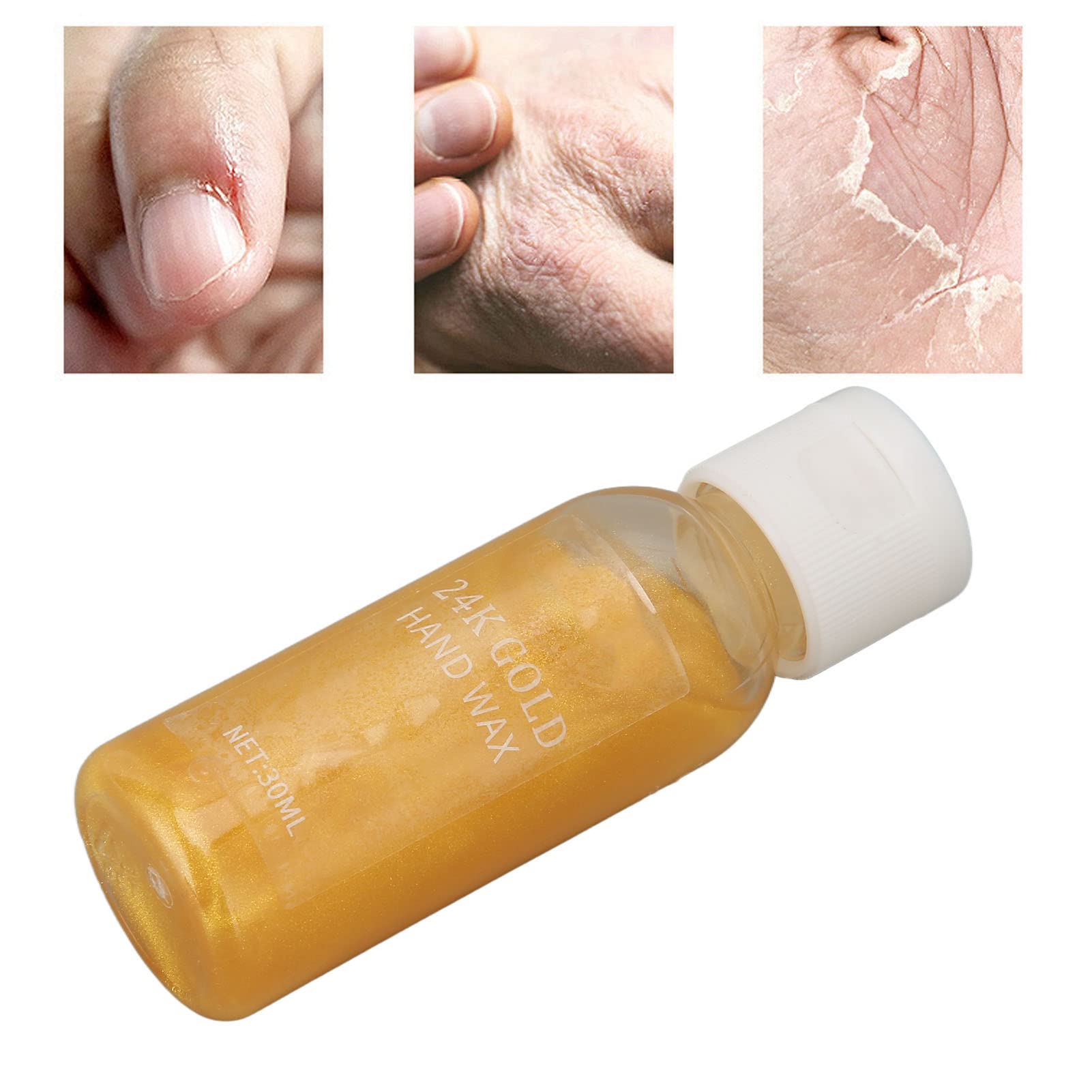 FILFEEL 30ml 24K Gold Hand Wax Mask - Milk & Honey Exfoliating Peel Off for Whitening, Moisturizing & Nourishing Dry Hands - Perfect for Spa, Salon & At-Home Hand Care Routine