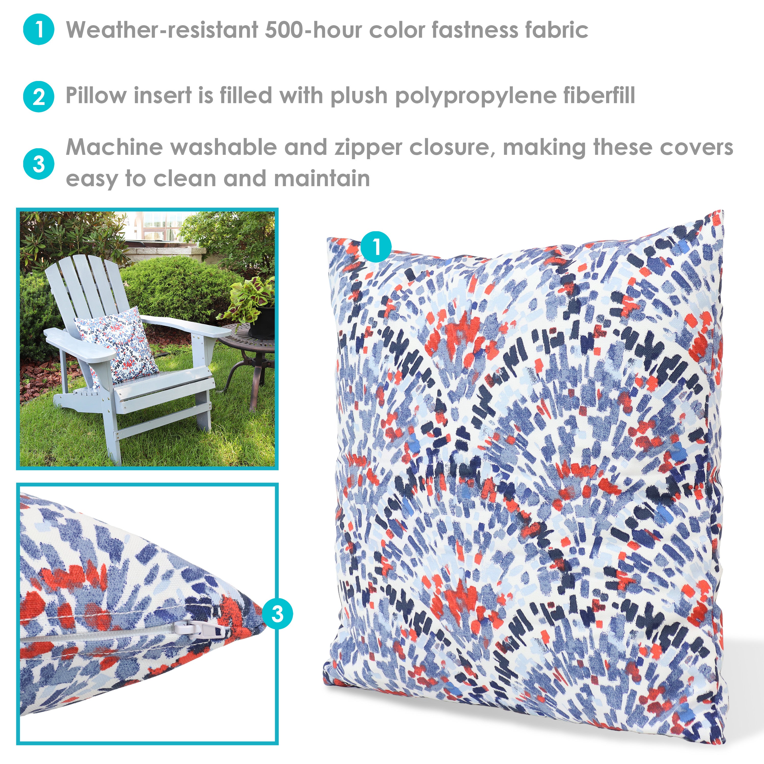 Stylish Sunnydaze Decorative Throw Pillows for Indoor & Outdoor Use - Perfect for Patio, Living Room, and Bedroom Decor
