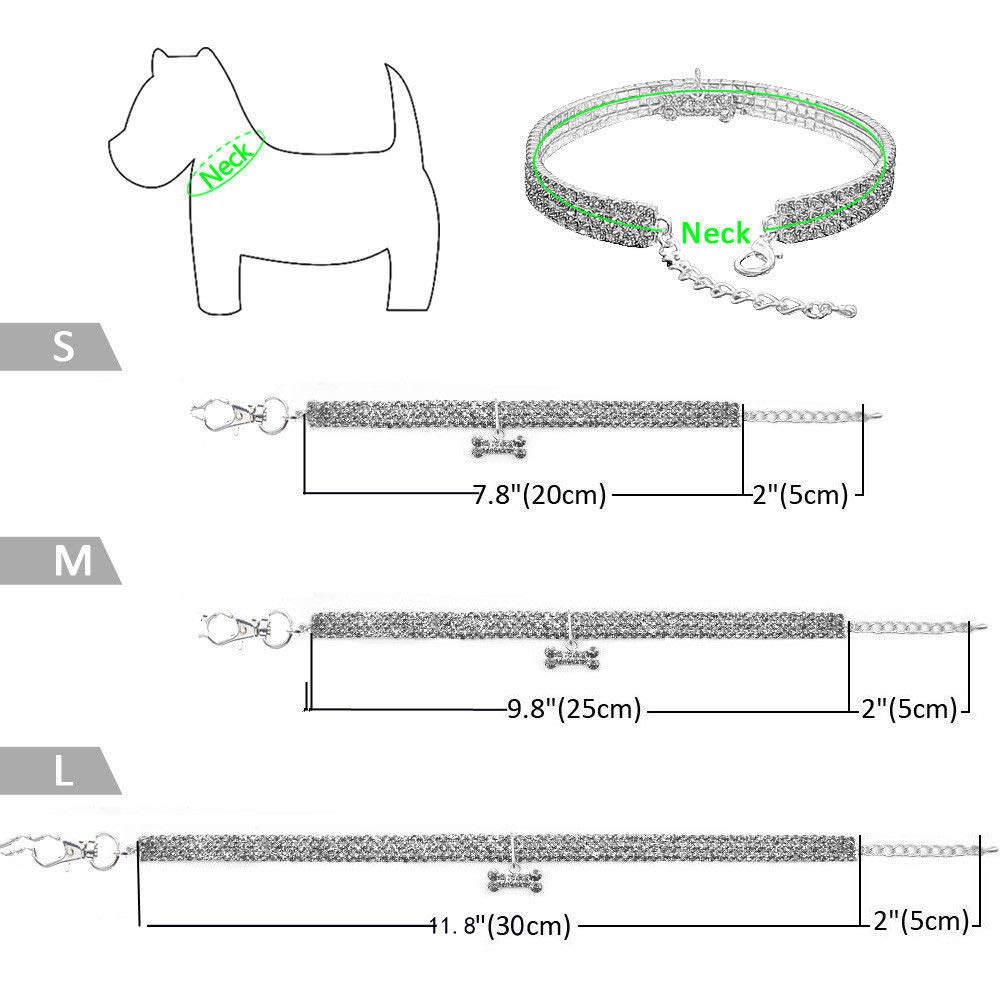Luxury Diamond Pet Collar - Adjustable Crystal Bow Necklace for Small & Medium Dogs & Cats | Wedding, Party & Special Occasion Accessory