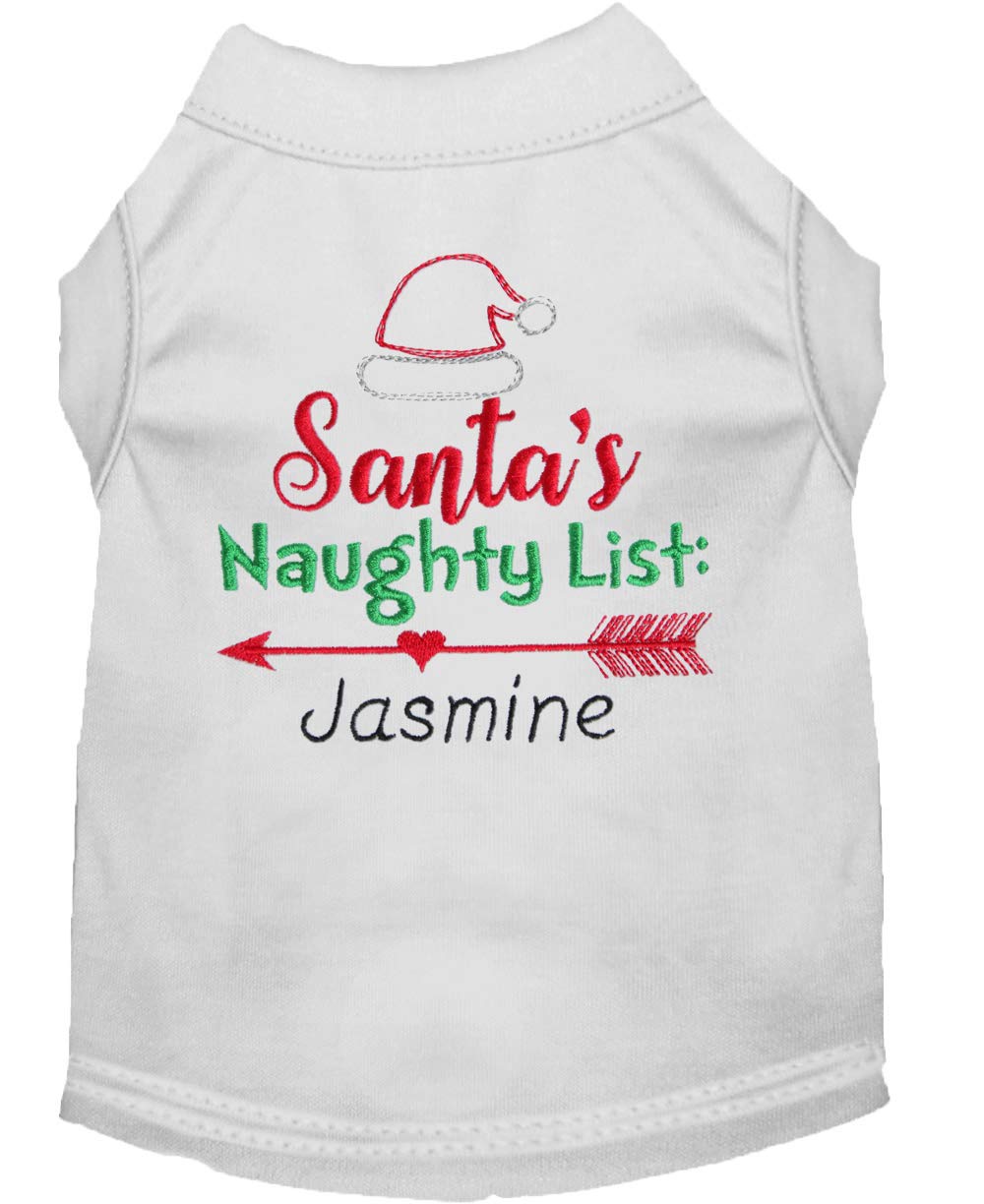 Personalized Santa Dog Christmas Shirt - Cute Naughty List Pet Apparel for Holiday Photos & Festive Parties