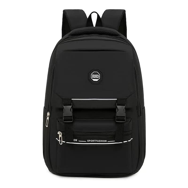 Unisex Black Backpack for Teens & Adults - 18 Inch School Backpack with 15.6