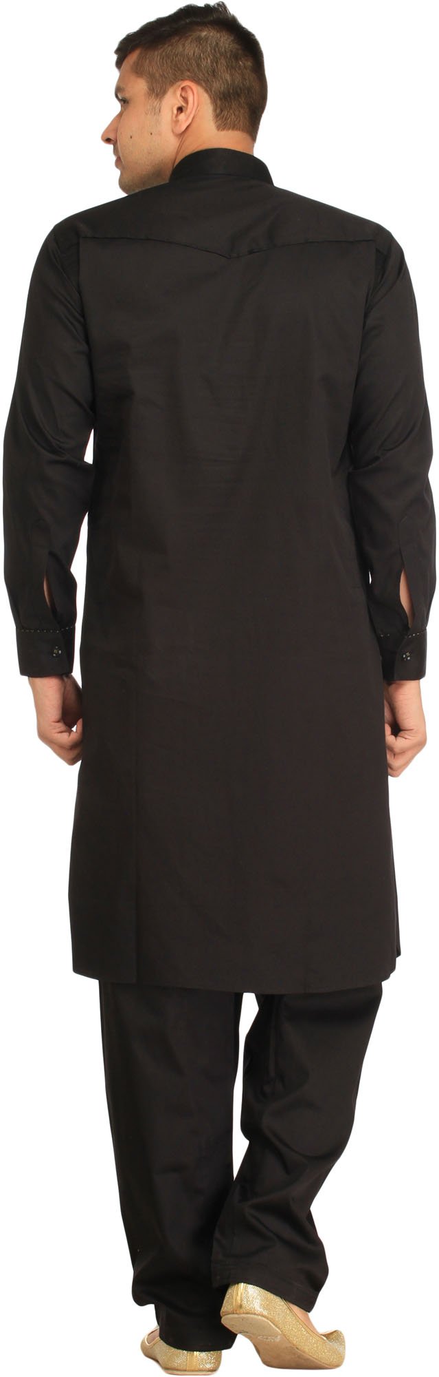 Stylish Plain Pathani Kurta Shalwar Set with Elegant Piping Work - Traditional Pakistani Outfit for Men - Perfect for Weddings, Festivals & Special Occasions