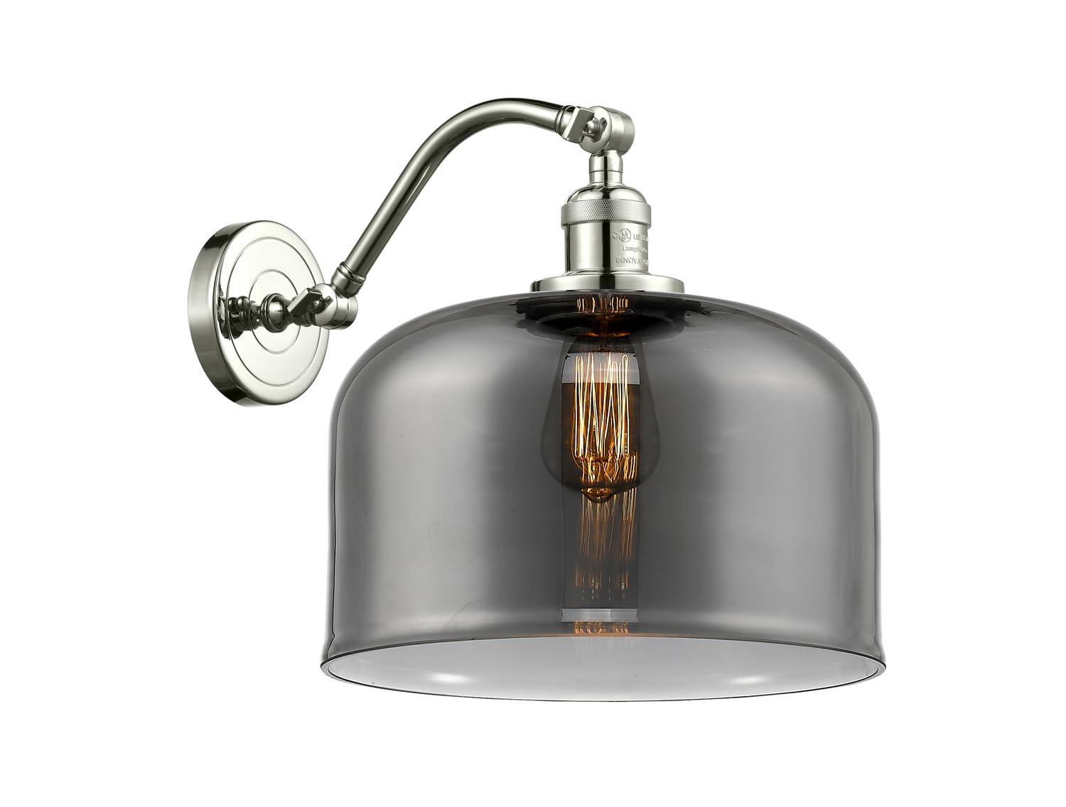515-1W-PN-G73-L-LED Polished Nickel Bare Bulb 1 Light Cord Set - Vintage Edison Style Lighting for Restaurants, Cafes & Home Decor