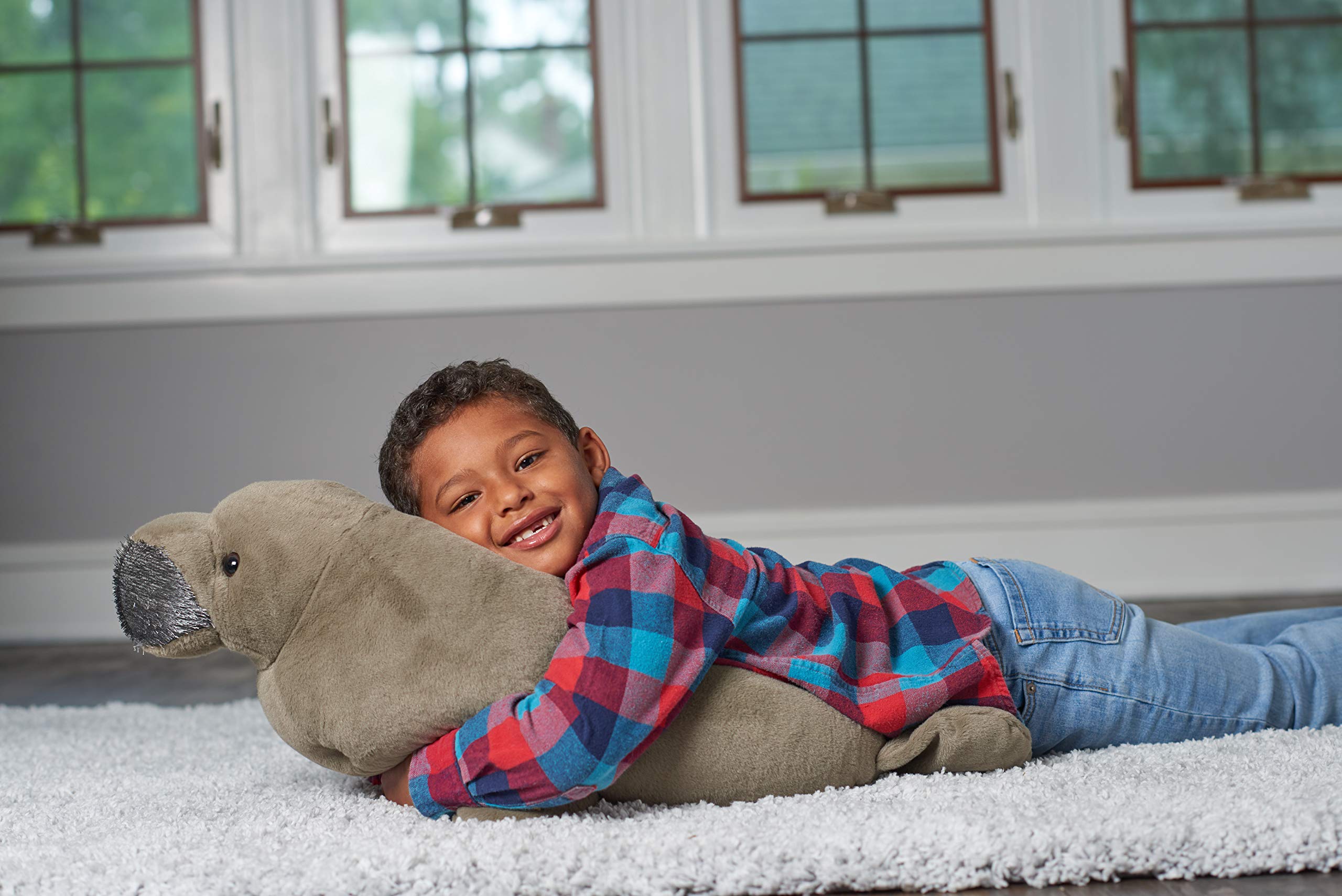 Wild Republic Jumbo Manatee Plush Stuffed Animal - 30 Inch Giant Soft Plush Toy for Kids, Perfect Gift for Birthdays & Cuddling | Ocean-Themed Nursery Decor & Marine Life Educational Toy