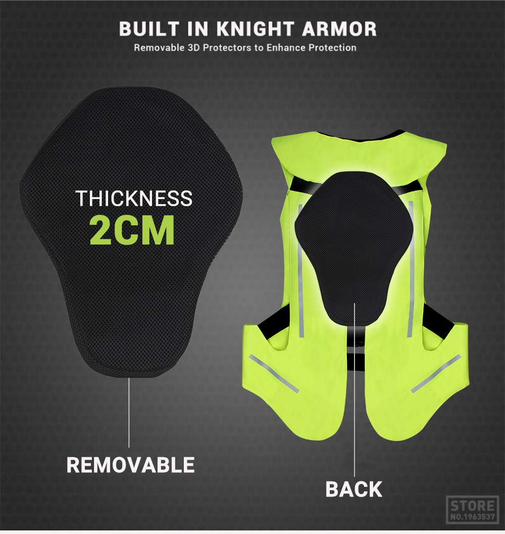 Professional Motorcycle Airbag Vest - Advanced Moto Racing & Motocross Protective Gear with Reflective Safety for Riders - Perfect for Track Racing, Off-Road Adventures & Urban Commuting