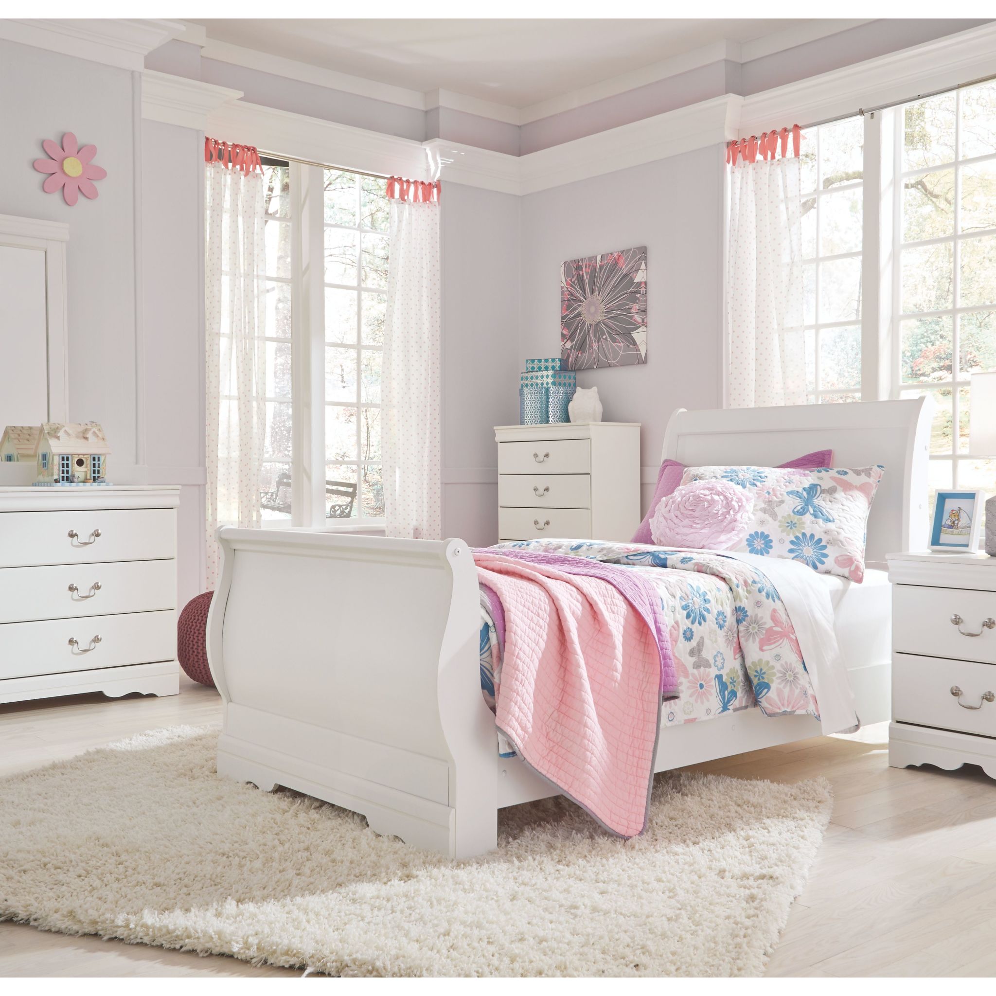 Anarasia White Sleigh Headboard - Queen Size Upholstered Bed Frame Headboard for Bedroom - Perfect for Modern, Farmhouse & Traditional Home Decor