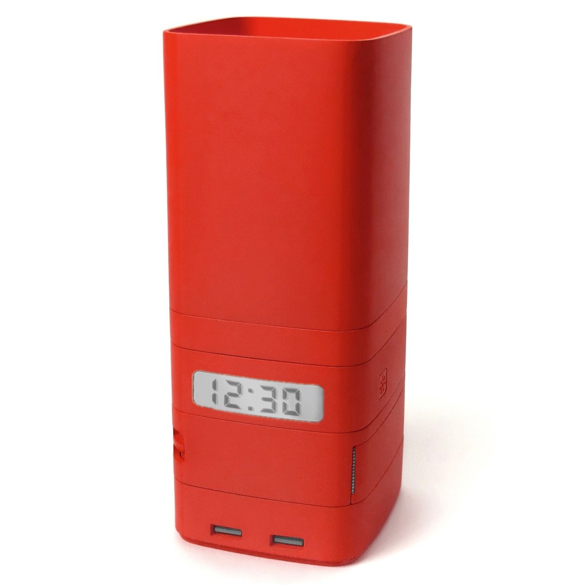 Lexon Minitotem Stackable Desk Organizer Set - Red | Modern Office & Home Workspace Storage Solution for Pens, Clips & Small Supplies | Perfect for Desks, Study Tables & Workstations