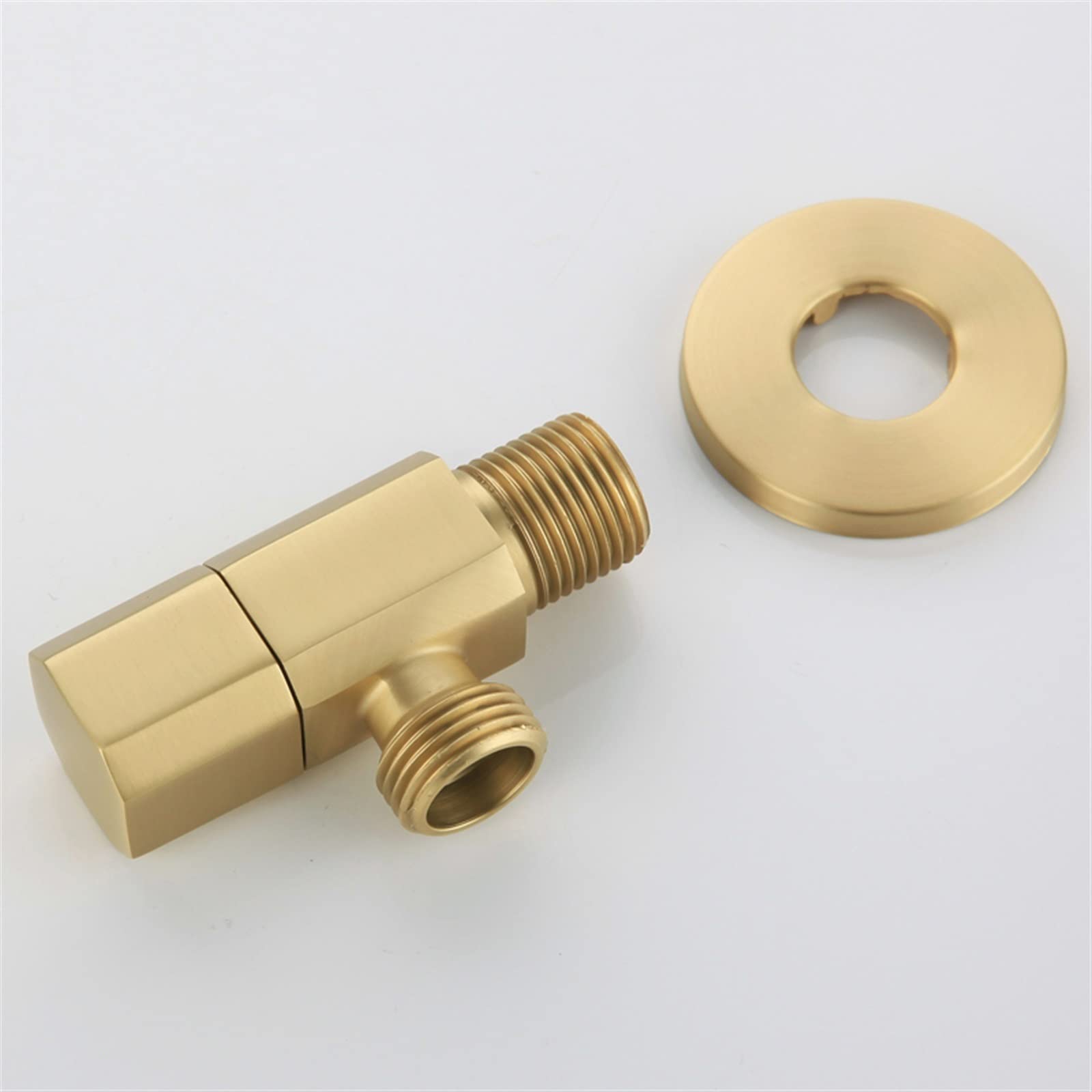 Brushed Gold Brass G1/2 Angle Valve Switch - Bathroom Faucet Accessory for Sink, Toilet & Shower (1 Pack) - Perfect for Home Renovation & Plumbing Projects