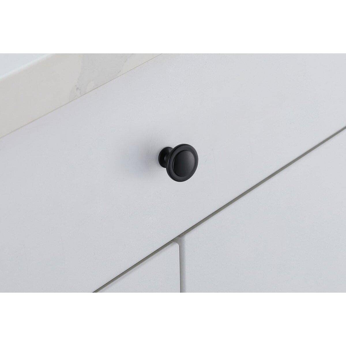 Modern Matte Black Mushroom Knobs - Set of 10 (1.3