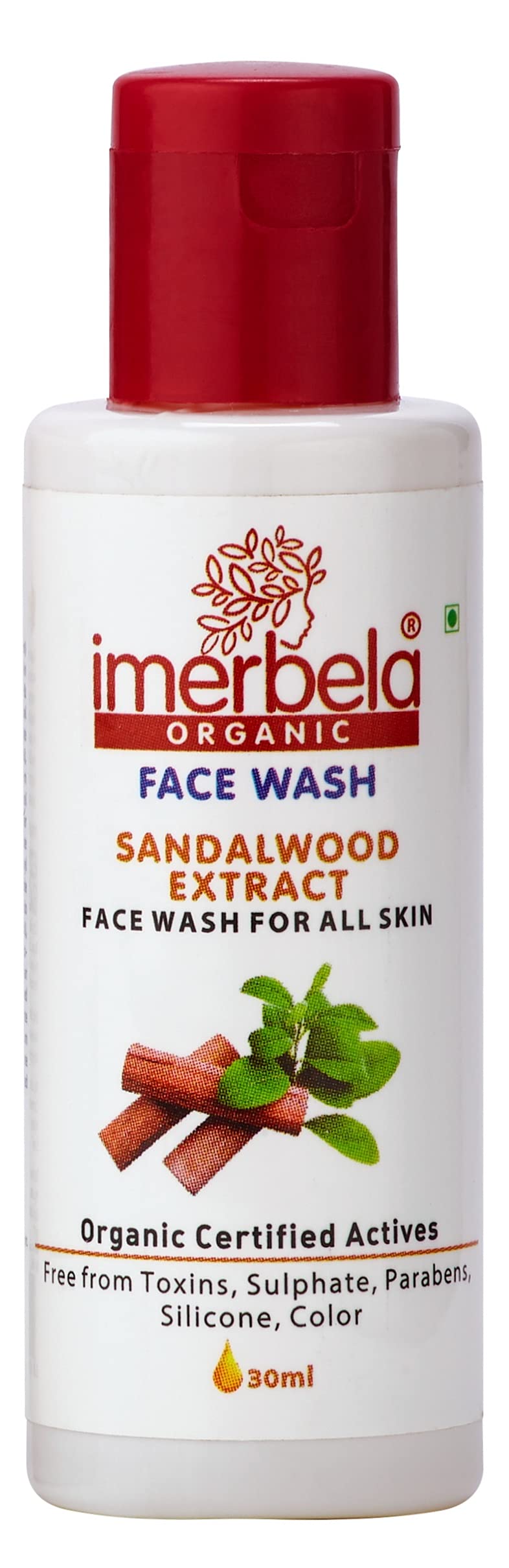 Imerbela Organic Combo Pack - Anti Hair Fall Shampoo with Curry Leaves, Sandalwood Face Wash for All Skin Types & Coconut Body Wash (30ml Each) - Perfect for Travel, Gifts & Daily Skincare Routine