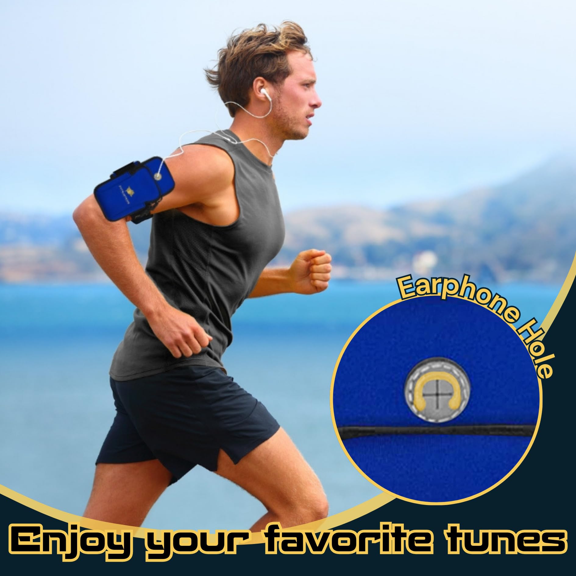 Waterproof Running Armband for iPhone 11/12/13/14 Pro Max & Samsung Galaxy S23/S22/S21 - Adjustable Phone Pouch Holder for Huawei/Xiaomi/OnePlus (Fits up to 7