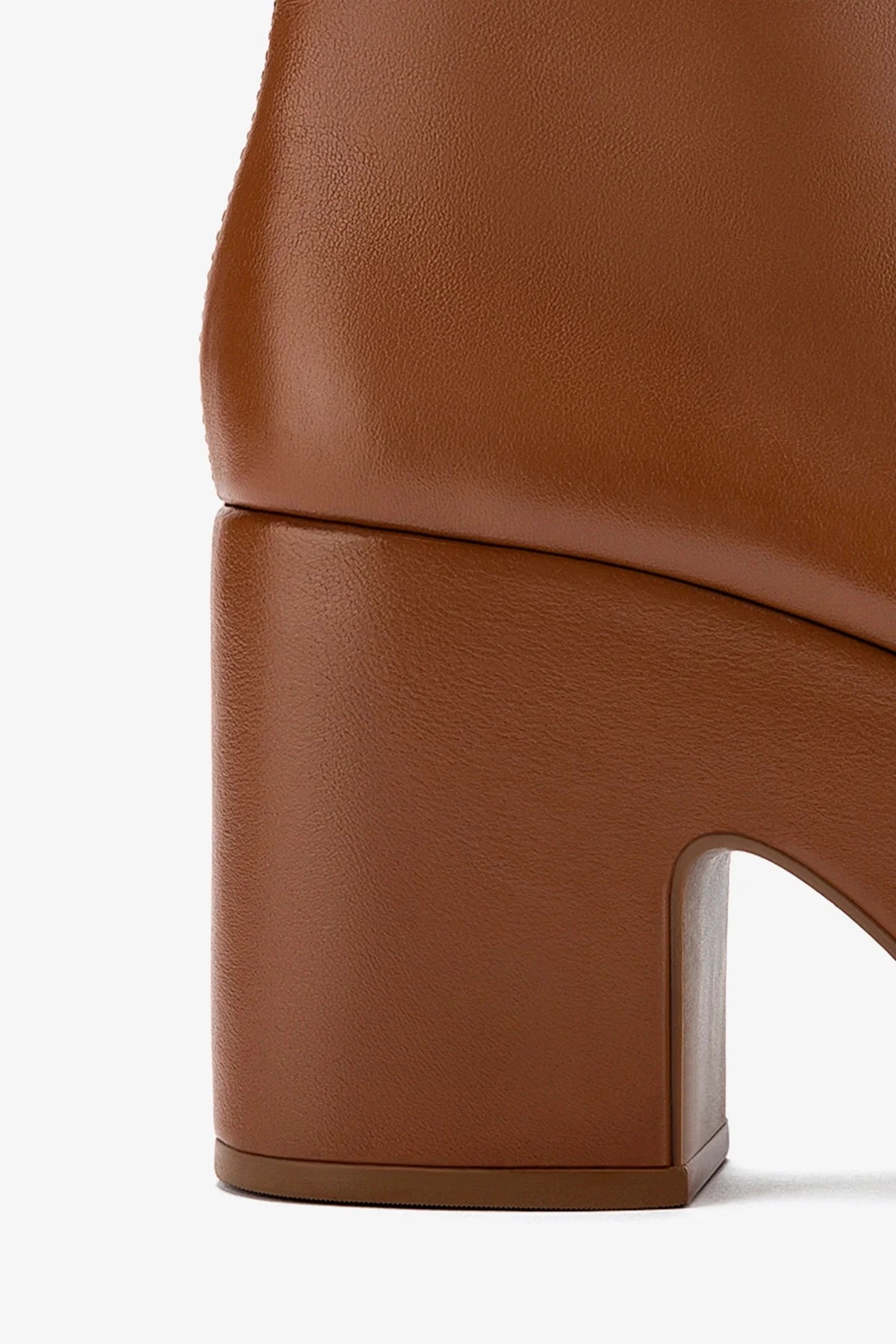 Miso Platform Boots in Caramel - Women's Stretch Leather Ankle Boots for Fall & Winter Fashion, Comfortable Walking Shoes for Work, Date Night and Casual Outfits