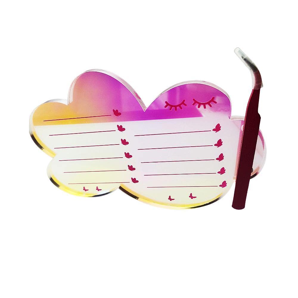 Professional Acrylic Lash Tile Holder & Eyelash Extension Storage Palette - Cloud-Shaped Makeup Organizer with Suction Base for Tweezers - Perfect for Salon, Spa & Home Lash Artists