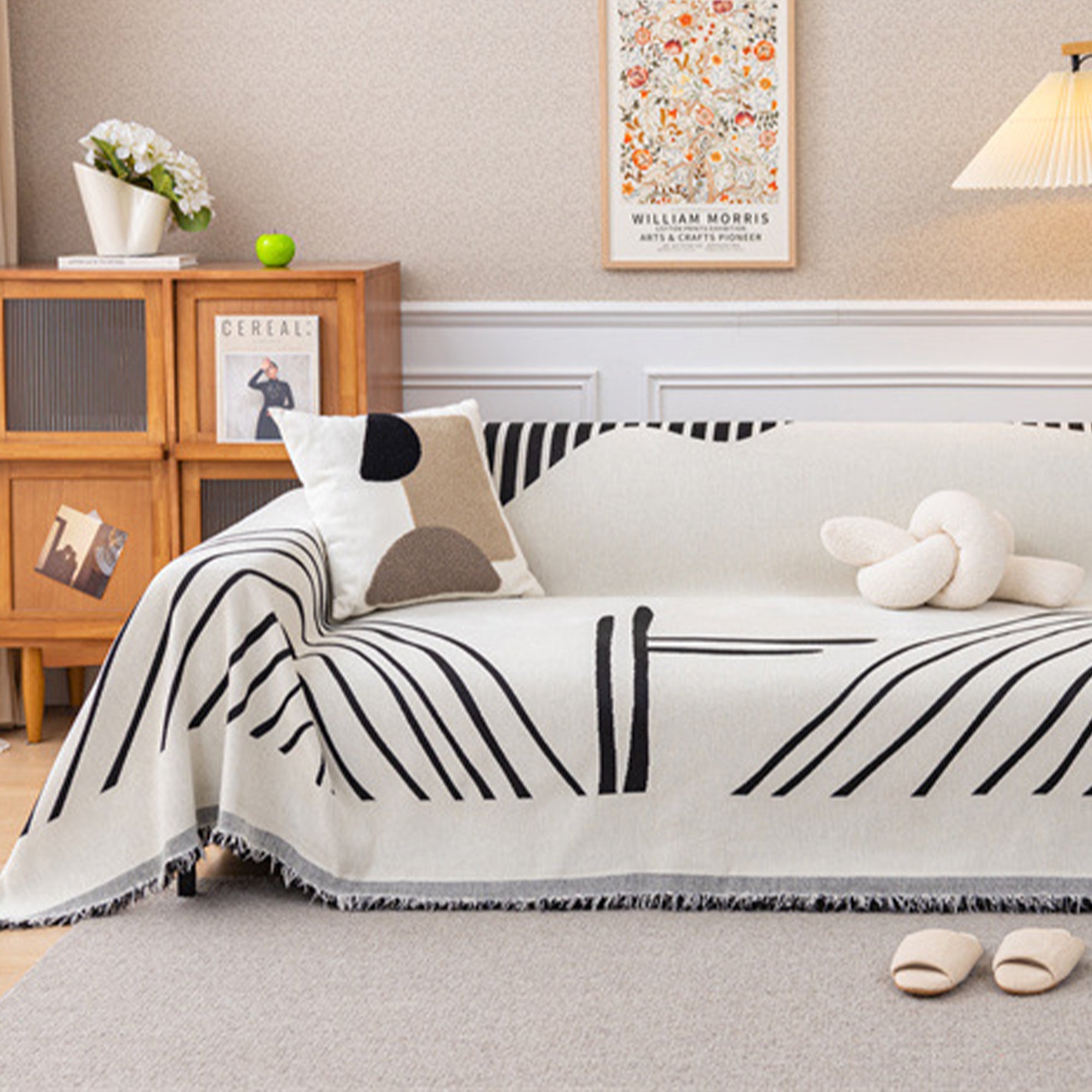 Modern Abstract Sofa Cover - Stretchable Slipcover for Living Room, Sectional, Loveseat - Home Decor & Furniture Protection - Perfect for Pets, Kids, Spills (Multiple Sizes)