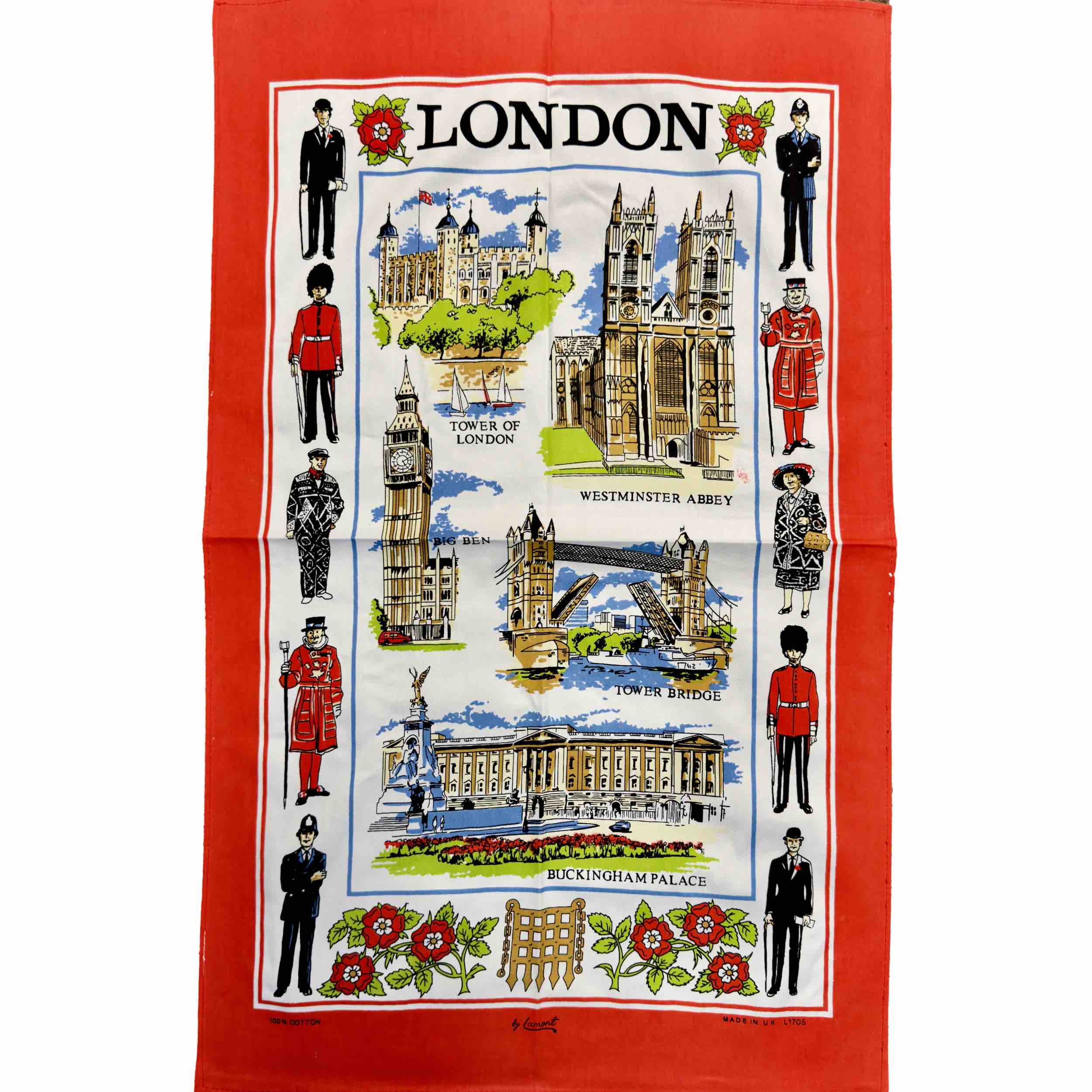 Premium London Cotton Tea Towel - Soft & Absorbent White Kitchen Towel for Drying Dishes, Cleaning Countertops & Elegant Home Decor