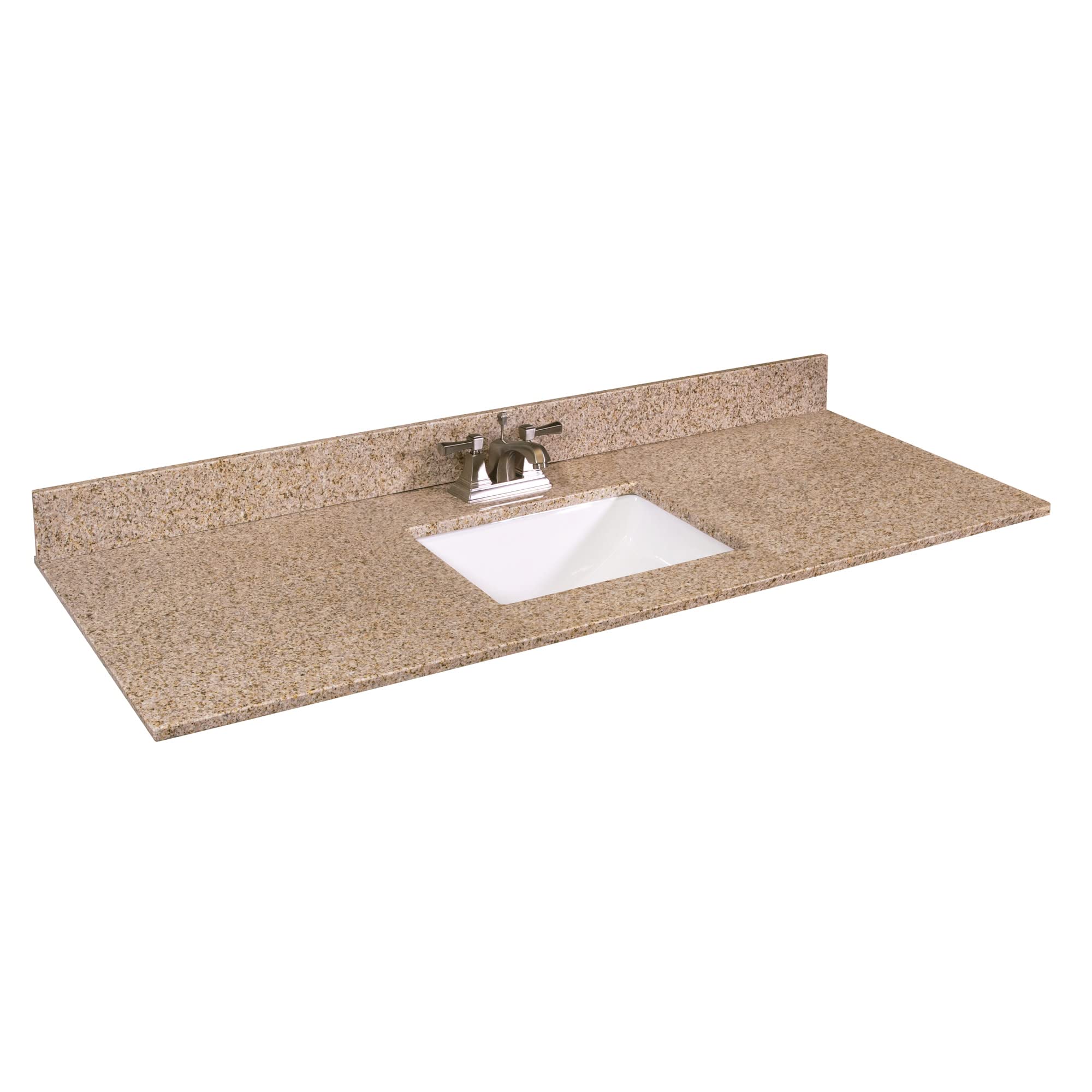 61 Inch Golden Sand Granite Bathroom Vanity Top by Design House – Perfect for Modern Master Bathrooms & Powder Rooms (Model 563239)