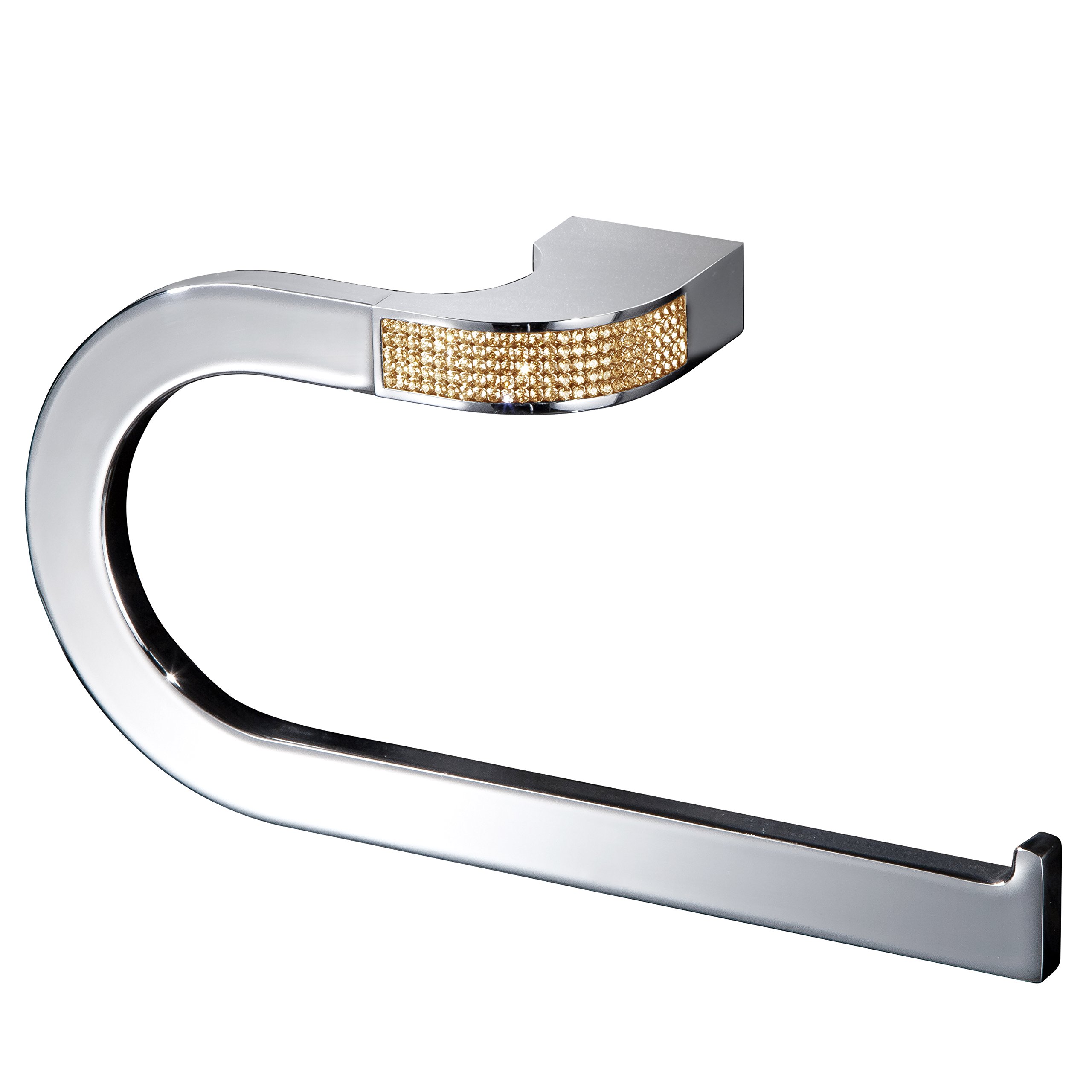 Swarovski Crystal Gold Towel Ring - Luxury Bathroom Decor
