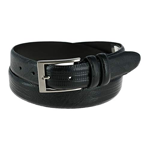 Toneka Men's Big & Tall Leather Lizard Print Belt - Stylish Western Cowboy Belt for Jeans & Dress Pants - Perfect for Casual & Formal Occasions