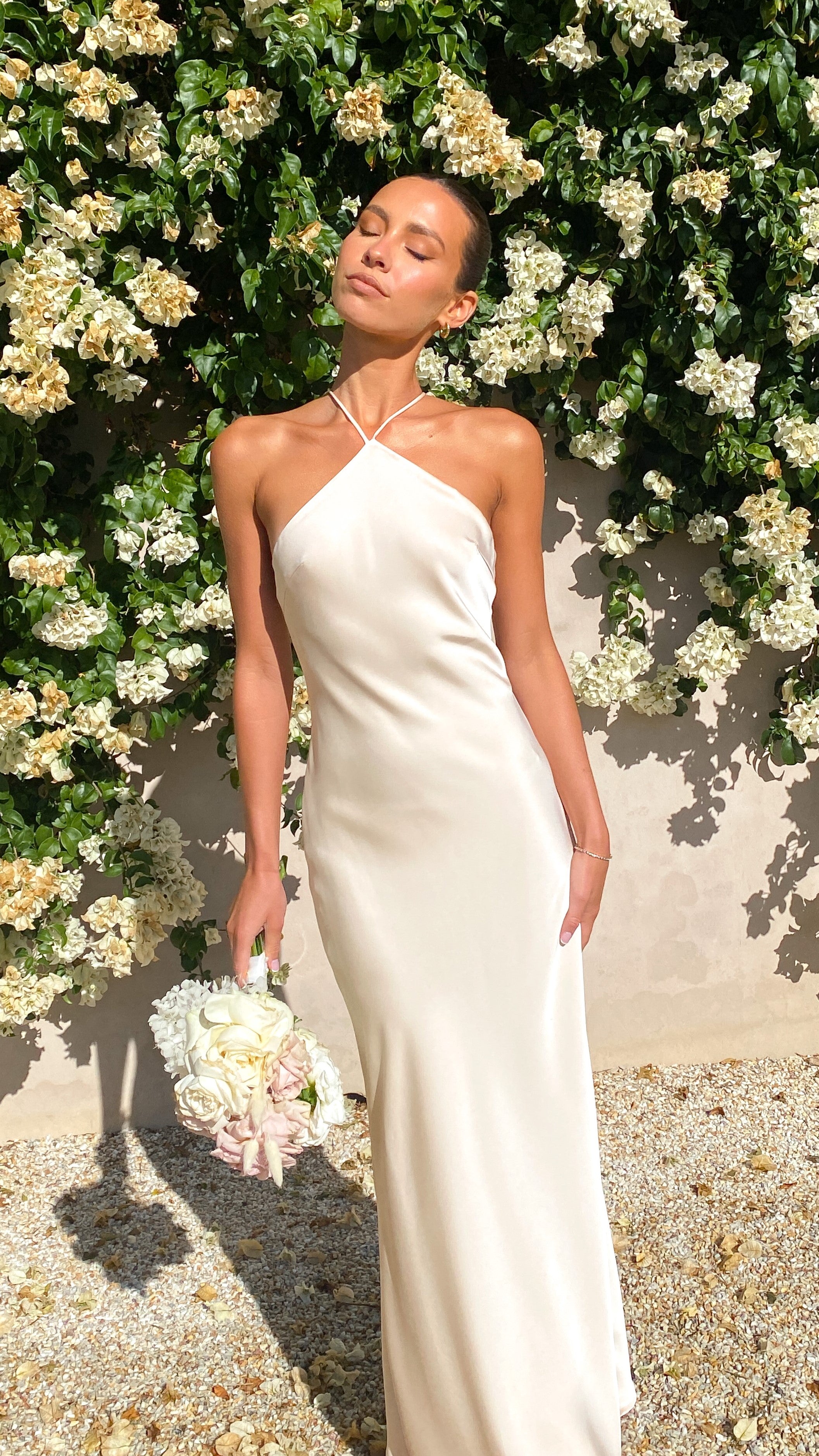 Elegant Chiara Maxi Dress in Champagne - Perfect for Weddings, Parties & Summer Vacations