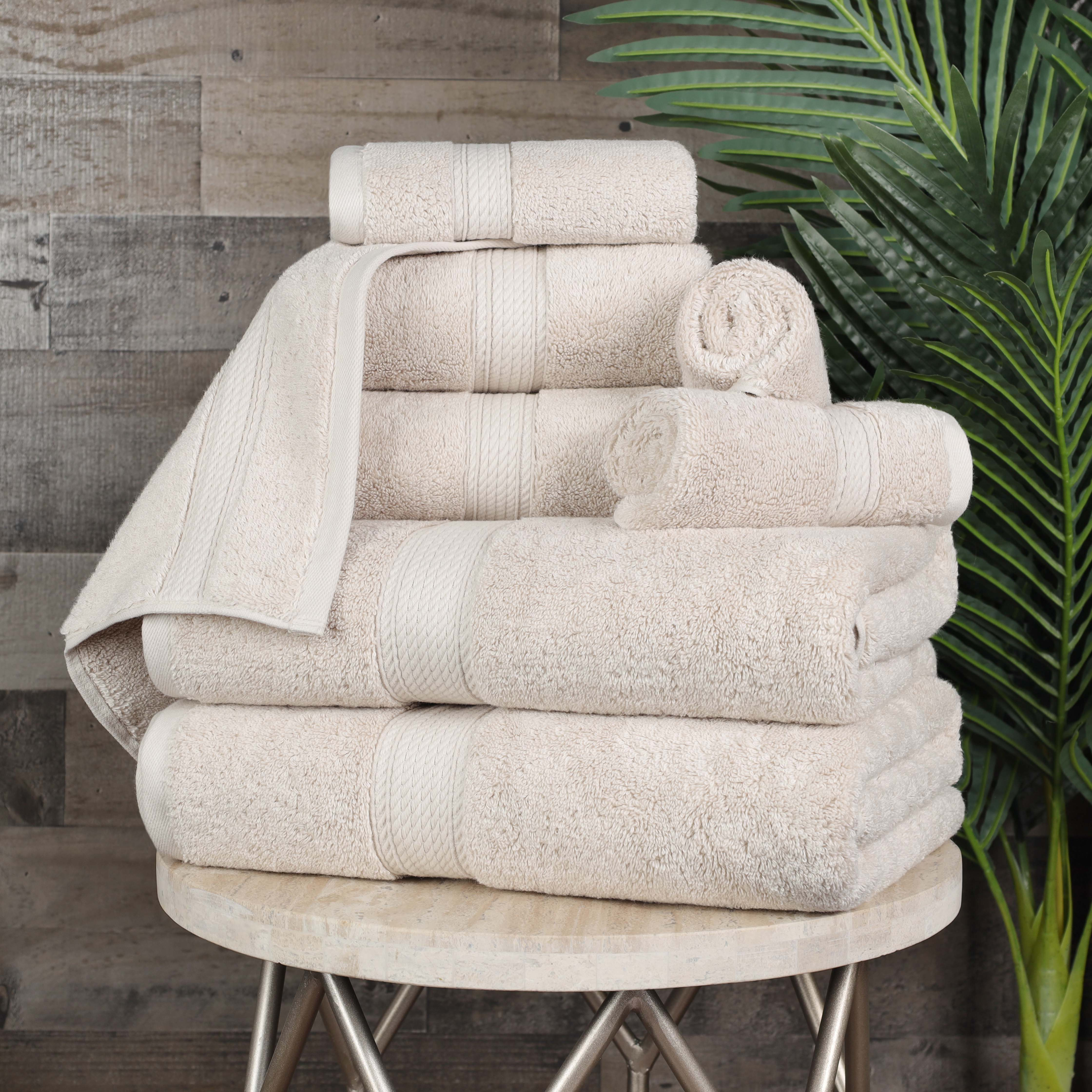 Premium 8-Piece Egyptian Cotton Towel Set - Ultra Soft, Heavyweight & Plush for Bath, Spa & Luxury Home Decor