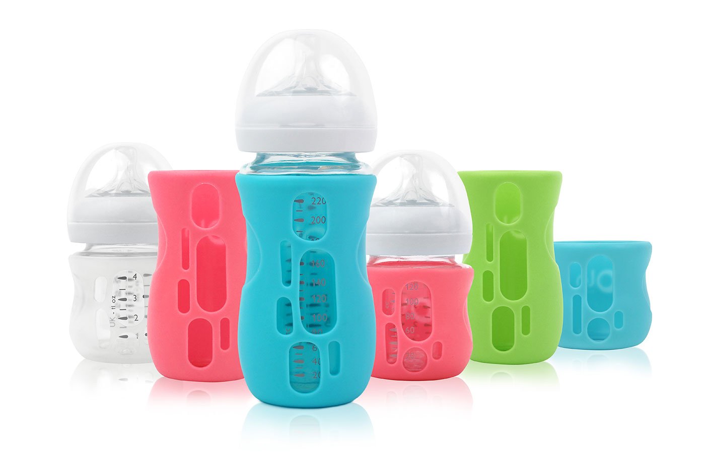 Olababy Silicone Sleeve for Avent Natural Glass Baby Bottles (4 oz, Translucent) - Protective Cover for Safe Feeding, Dishwasher Safe & BPA-Free - Perfect for Newborns, Infants & Toddlers at Home or On-the-Go
