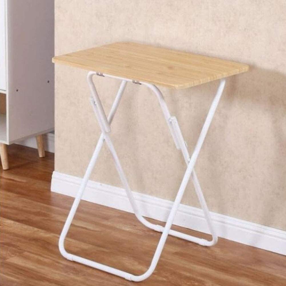 Multi-Function Folding Table - Wood Top & Metal Frame - Home Office Desk, Sofa Table, Dining Table, Coffee Table - Space Saving Furniture for Small Apartments & Workspaces (Wooden Color, 1 Table) - Perfect for Remote Work, Study, Dining & Living Room Decor