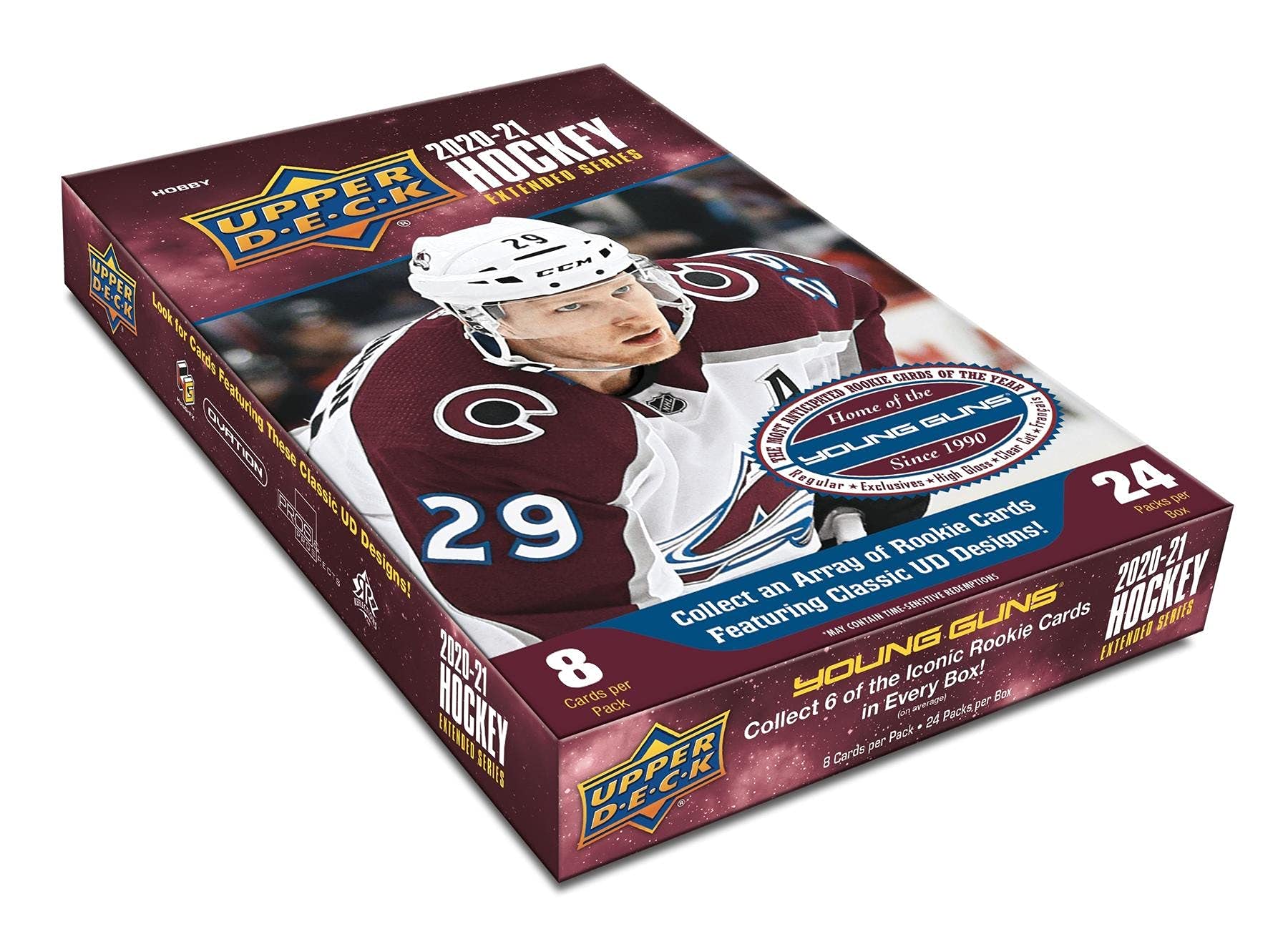 2020/21 Upper Deck Extended Series Hockey Hobby Box - 24 Packs (8 Cards Each) | NHL Trading Cards for Collectors & Sports Fans | Perfect for Gifts, Investments & Game Nights