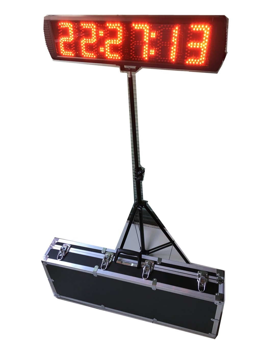 AZOOU 5-inch Portable LED Race Timing Clock with Aluminum Case & Tripod - Perfect for Outdoor Running, Track & Field, and Semi-Outdoor Sports Events
