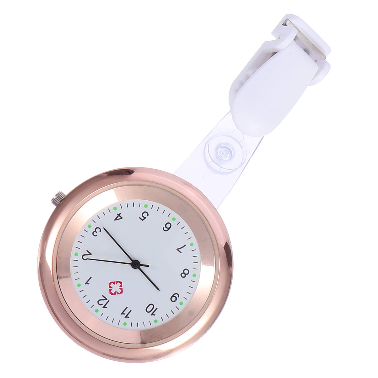 POPETPOP Nurse Clip Watch Keychain - Rose Gold Medical Pocket Watch with Quartz Movement for Nurses & Doctors - Perfect for Graduation, Birthday, Mother's Day Gifts - Great for Hospital Shifts, Clinical Work & Medical Professionals