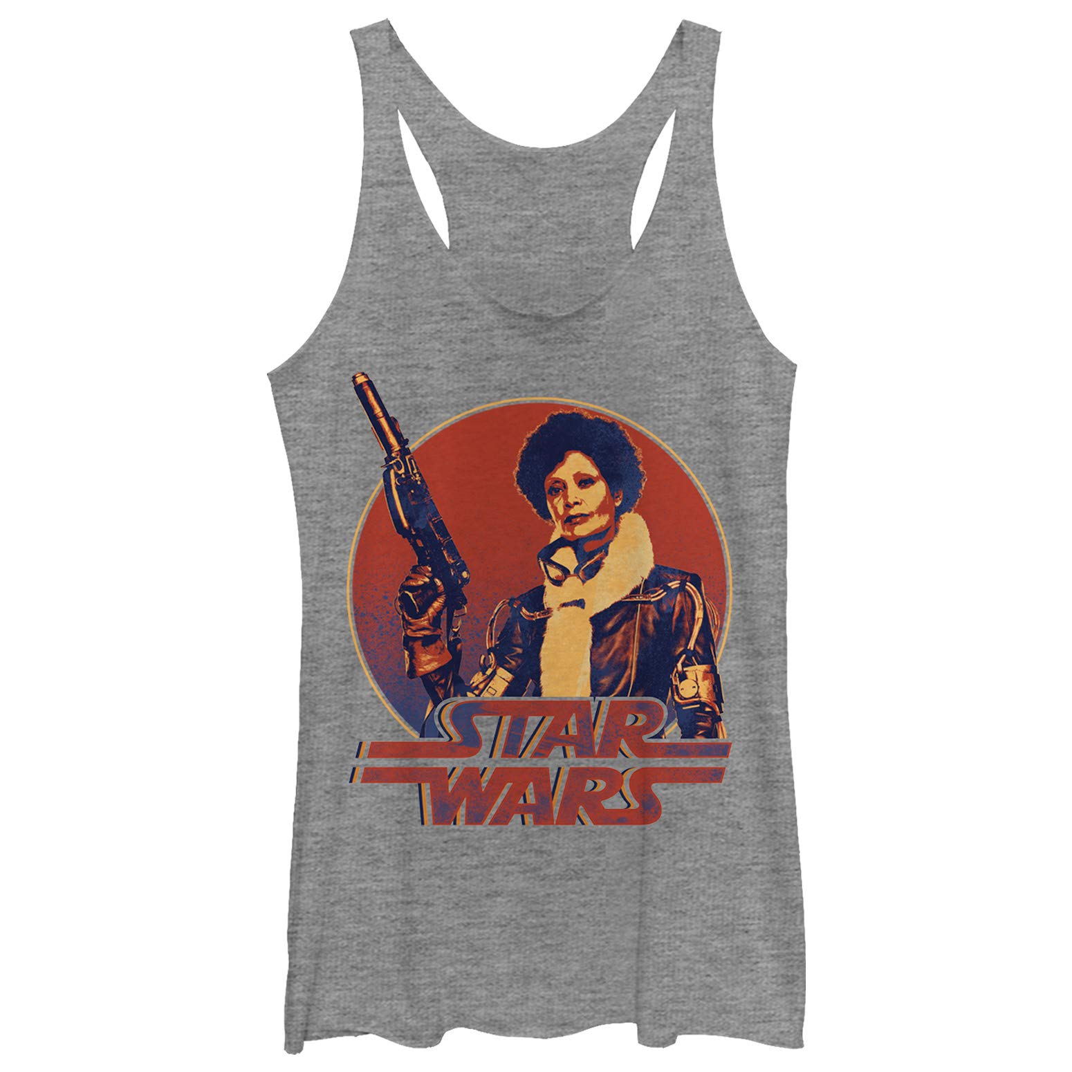 STAR WARS Women's Han Solo Centrafruge Tri-Blend Racerback Layering Tank Top - Soft Breathable Fabric for Cosplay, Casual Wear & Star Wars Fan Outfits