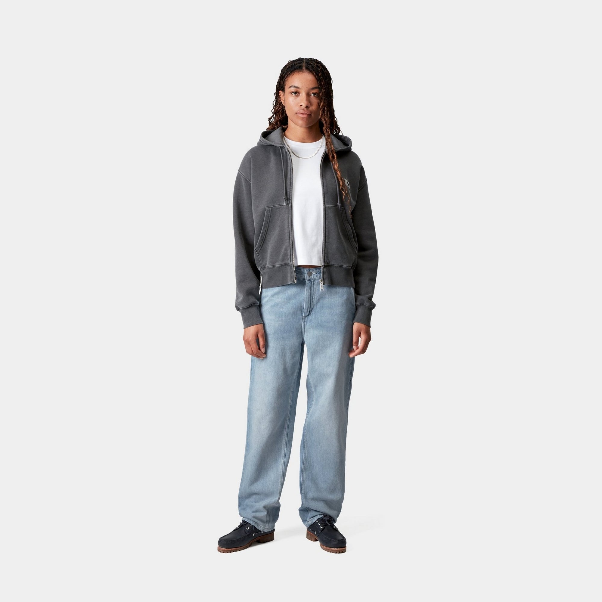 Straight Leg Pierce Denim Jeans for Women - Light Stone Washed Blue | Casual Wear, Office Outfits & Everyday Comfort