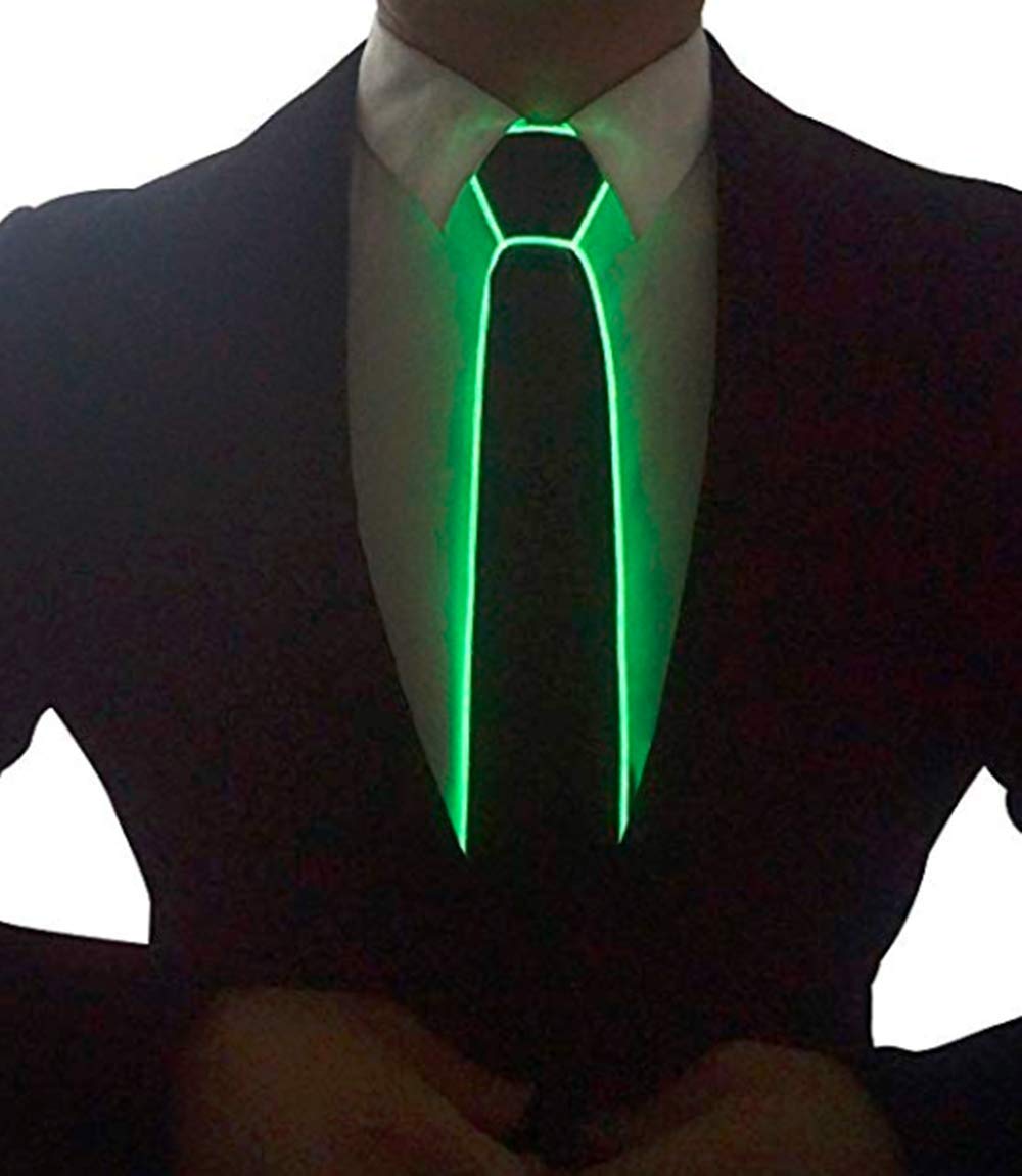 Glowing LED Light Up Tie for Men - Adjustable Flashing Luminous Neckties - Perfect for Parties, Raves, Halloween & Unique Gifts
