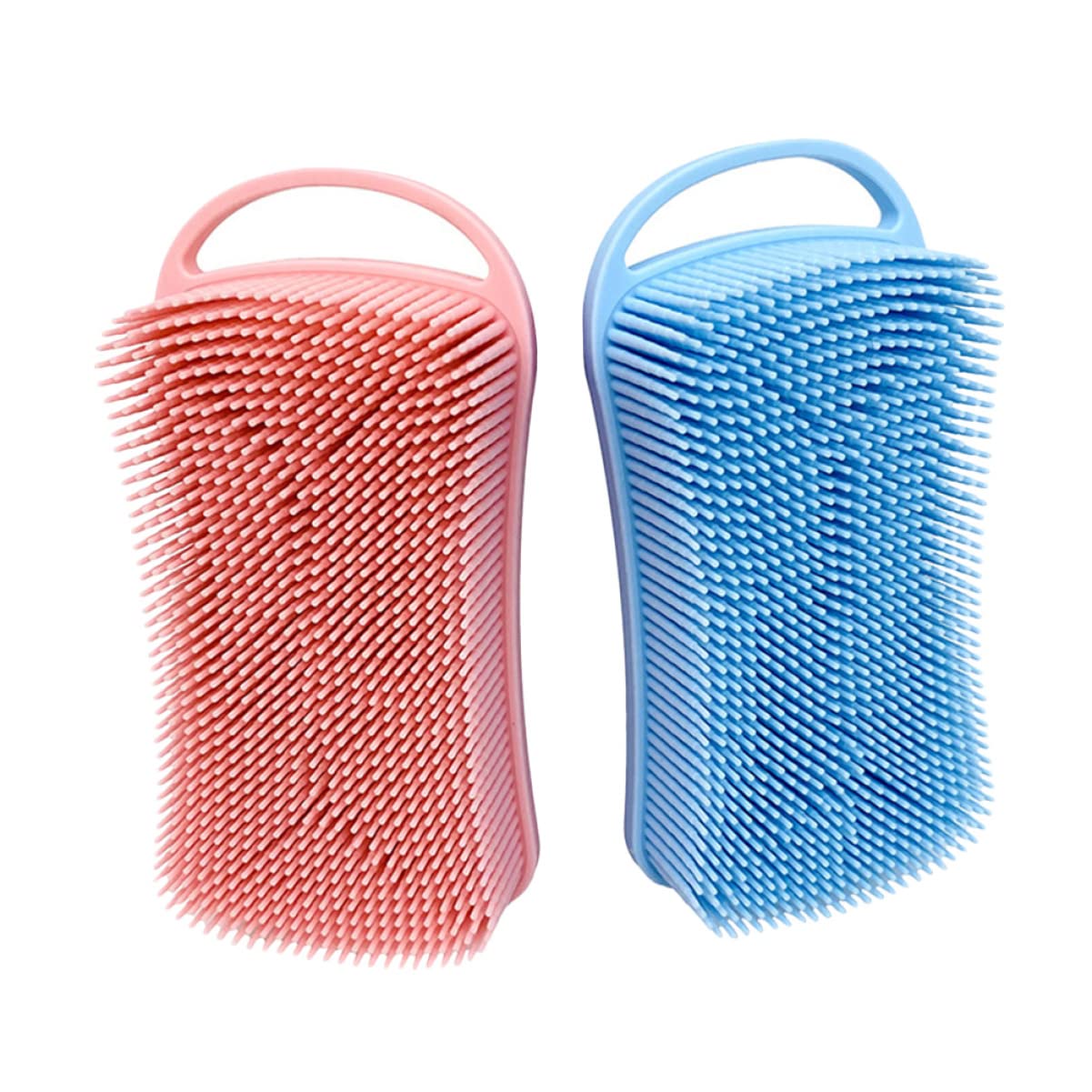 FRCOLOR 2-Pack Silicone Bath Brush Set - Hair Scalp & Body Exfoliator Scrubber for Shower & Spa | Gentle Massage & Skin Care Tool for Men & Women