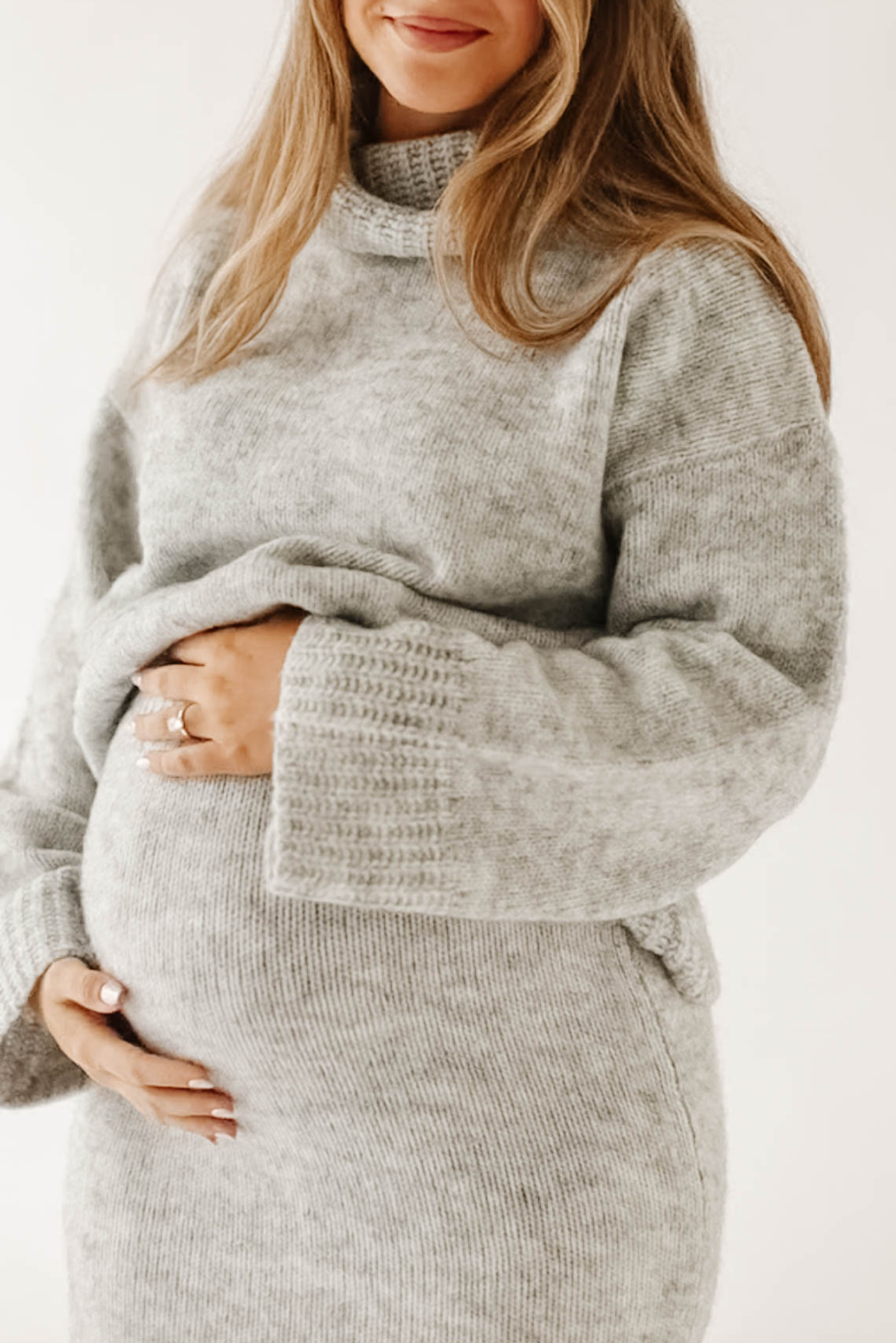 Robyn Knit Skirt in Heather Grey - Bump Friendly Maternity Skirt for Pregnancy Comfort | Perfect for Work, Casual Outfits & Special Occasions