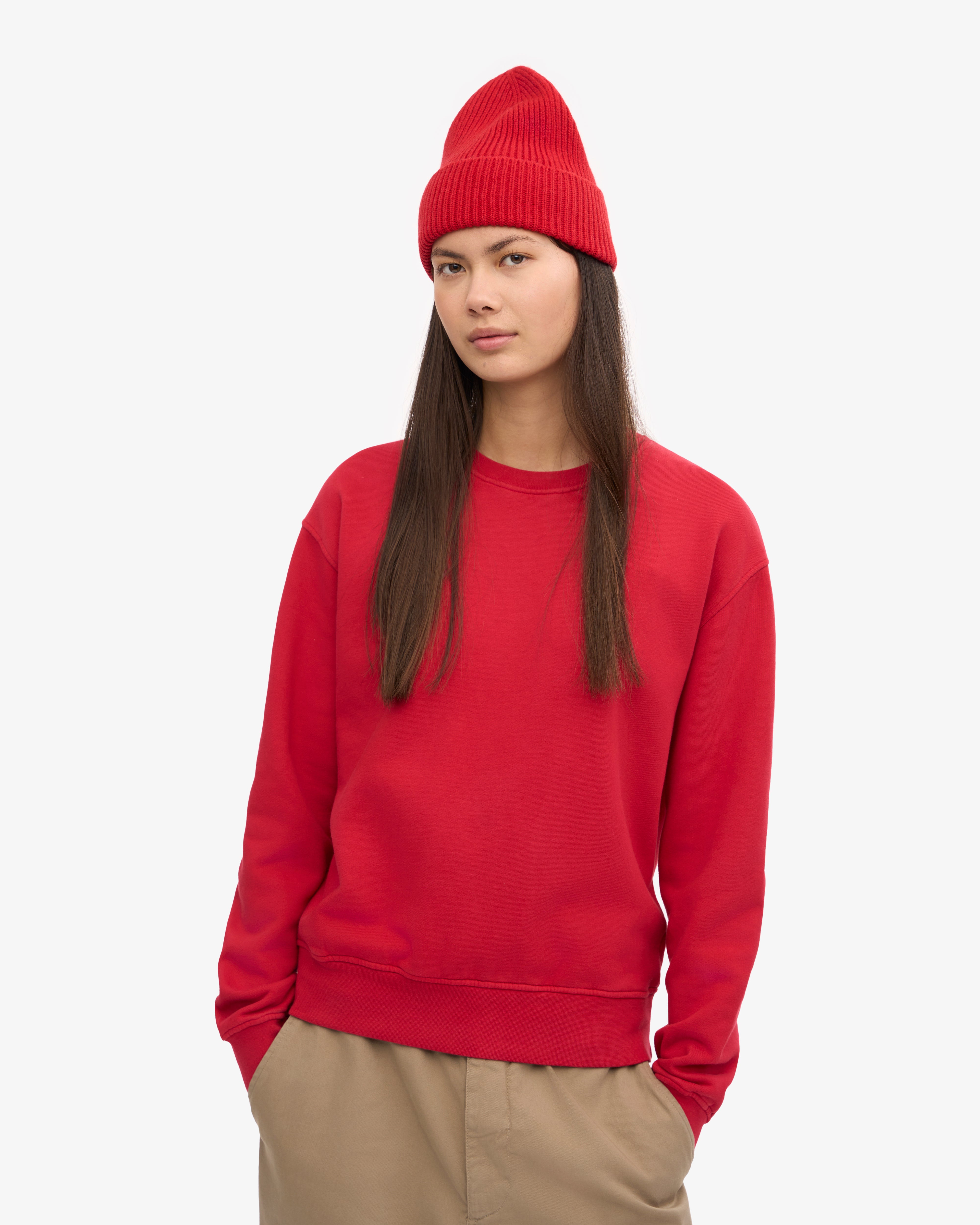 Organic Cotton Women's Classic Crew Neck T-Shirt - Scarlet Red | Comfortable & Eco-Friendly Casual Wear for Everyday Outfits